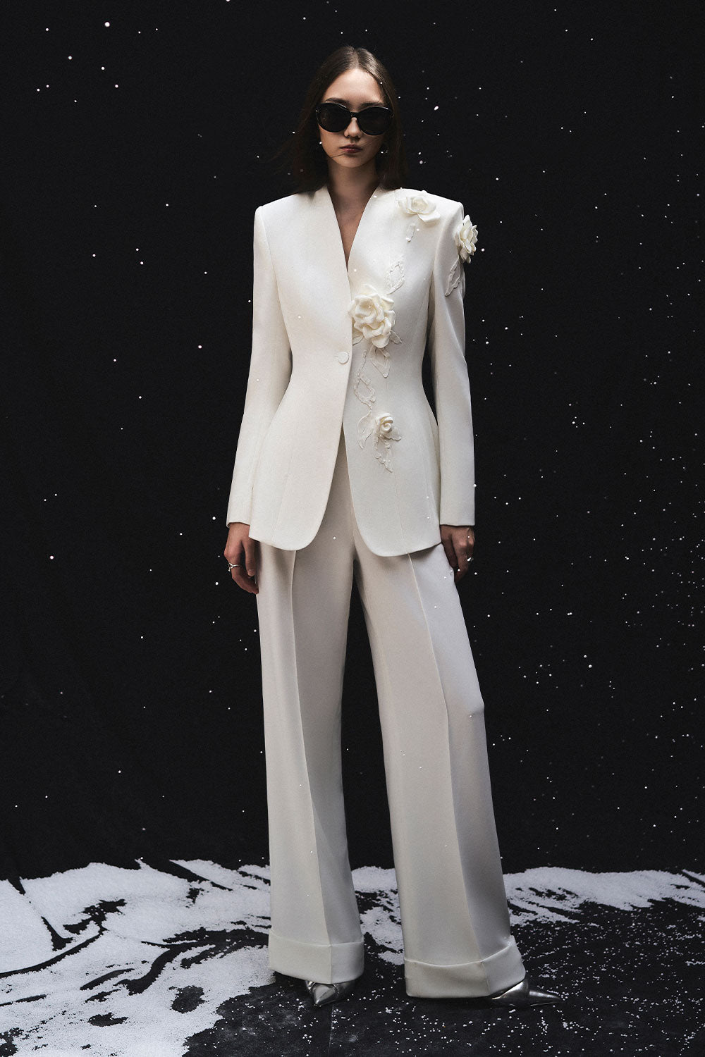 Bianca Straight Ribbed Twill Floor Length Pants