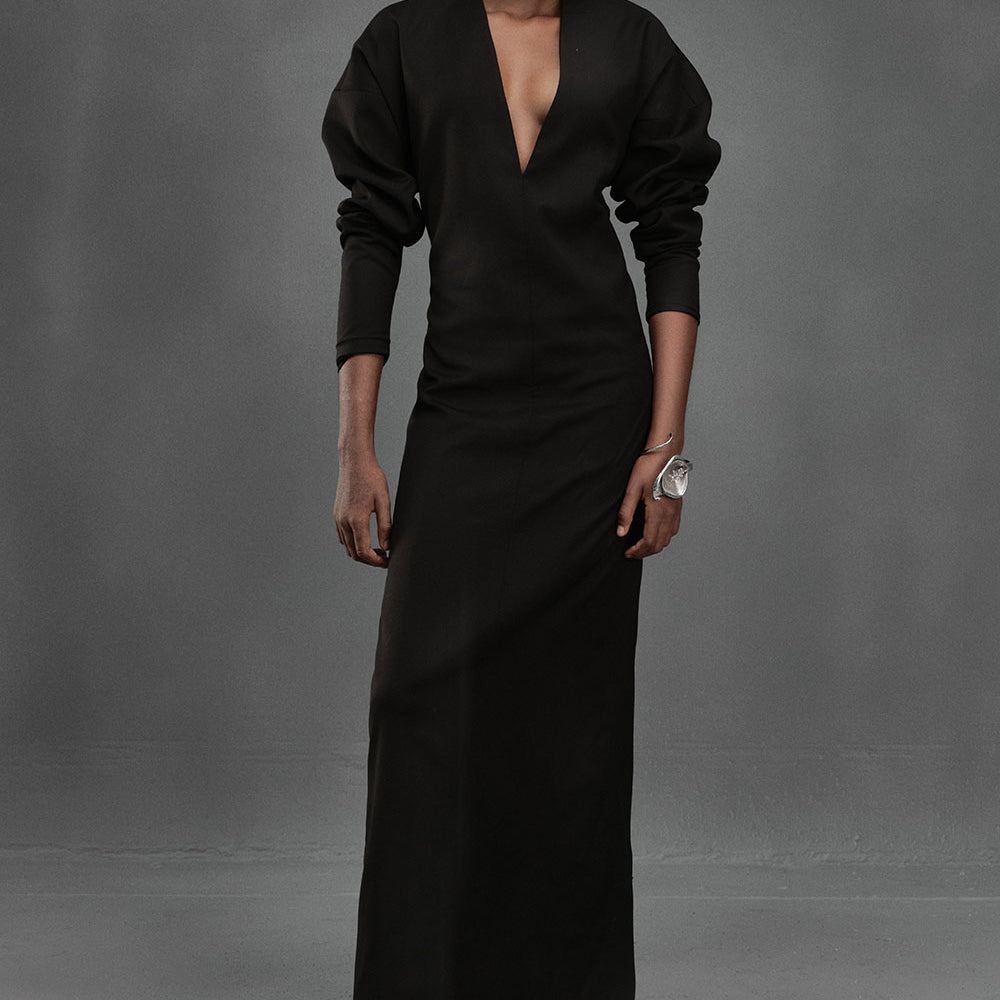 Cyprinid Sheath V-Neck Kate Ankle Length Dress