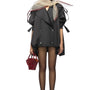Latonya Asymmetric Double Breasted Poly Organza Coat