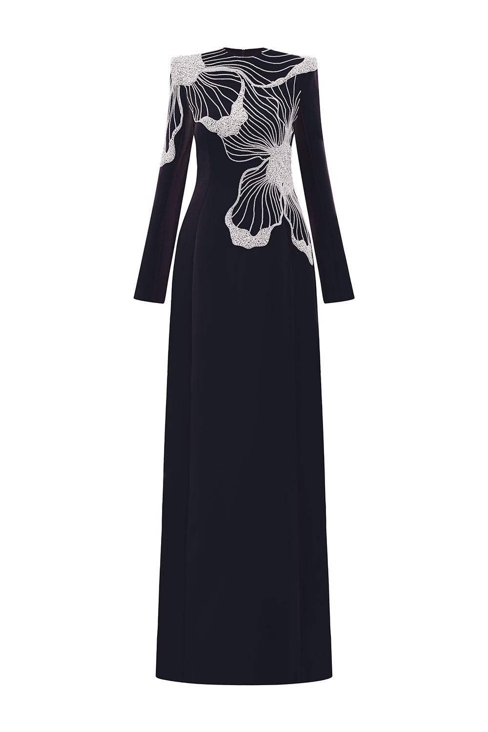 Kaitlin Sheath Square Shoulder Velvet Satin Floor Length Dress