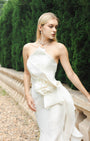 Isabella Acetate Bandeau Fishtail Gown With 3D Large Flower 5