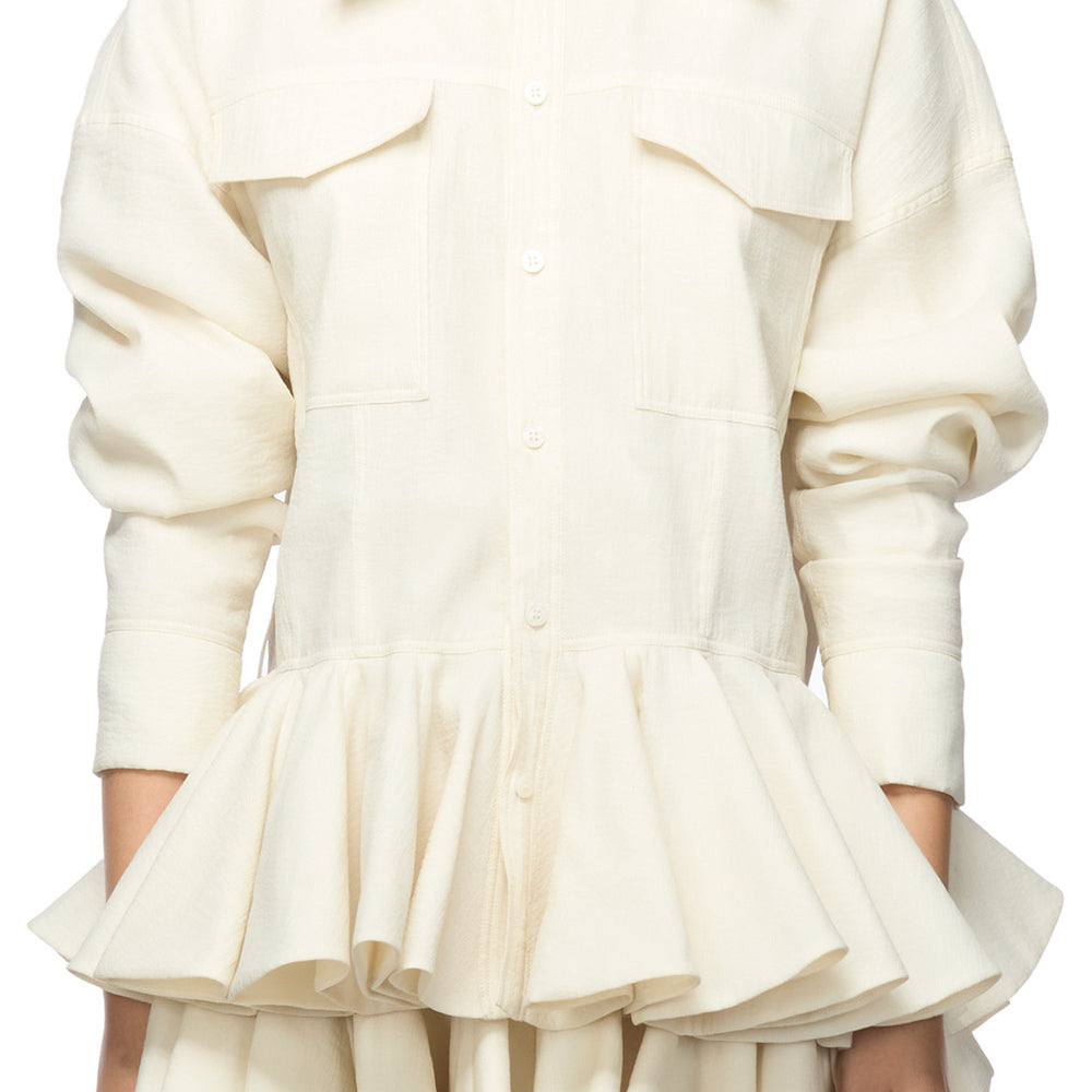 Rosanne A-line Pleated Poly Organza Mini Skirt