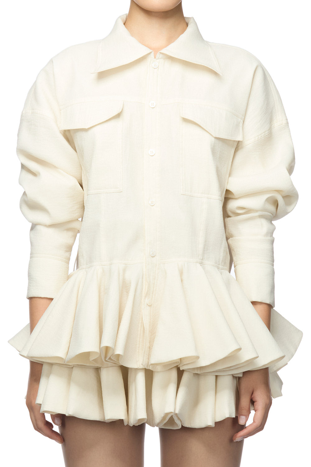 Rosanne A-line Pleated Poly Organza Mini Skirt