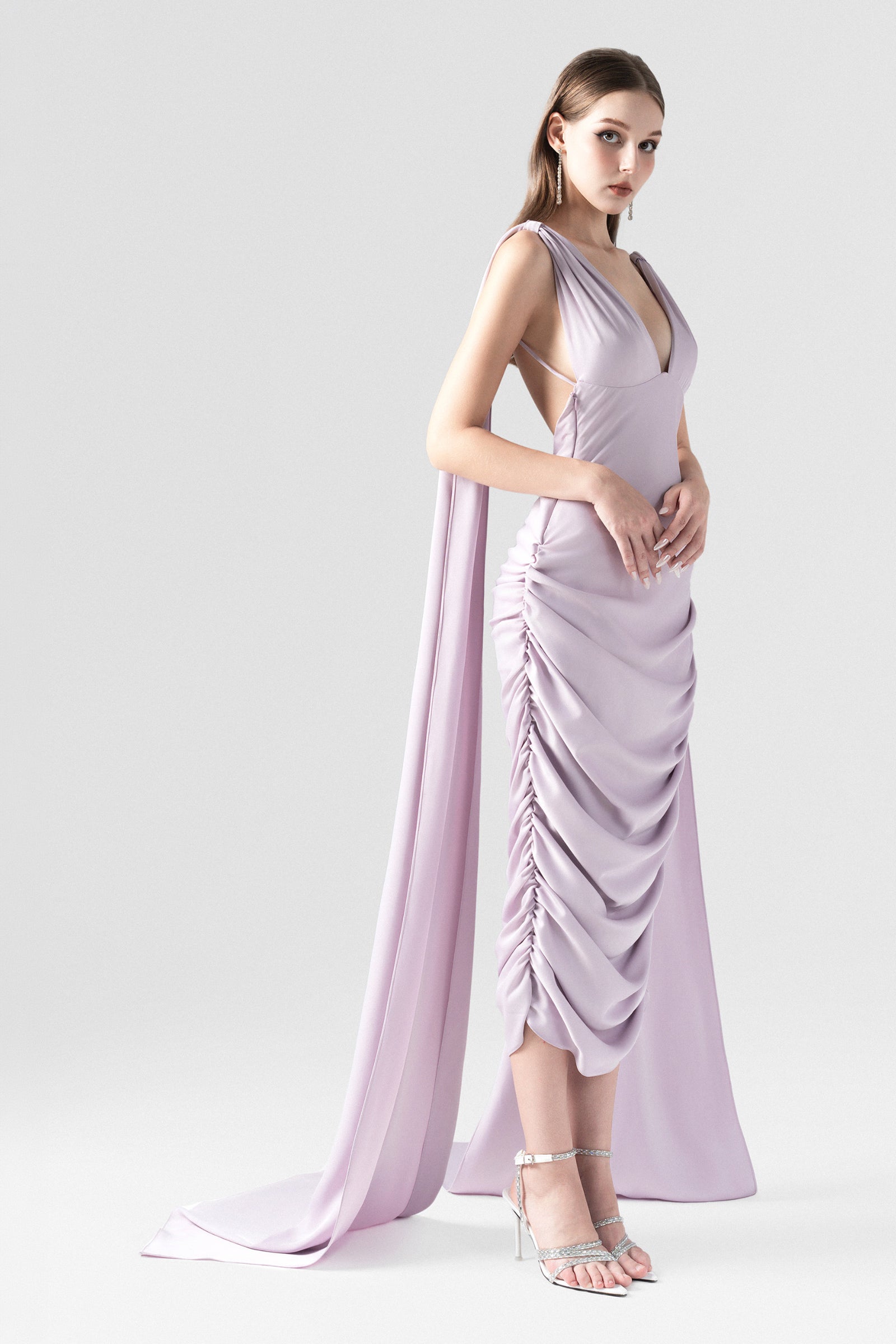 Merciless Middle Eastern-Inspired Dress with Flowing Silk Flaps