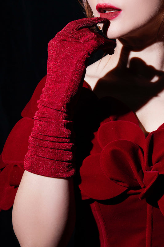 Short Velour Cotton Spandex Gloves