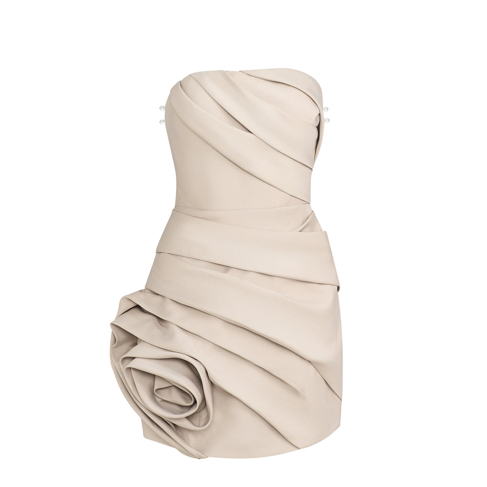 Lantana Bodycon Draped Taffeta Mini Dress