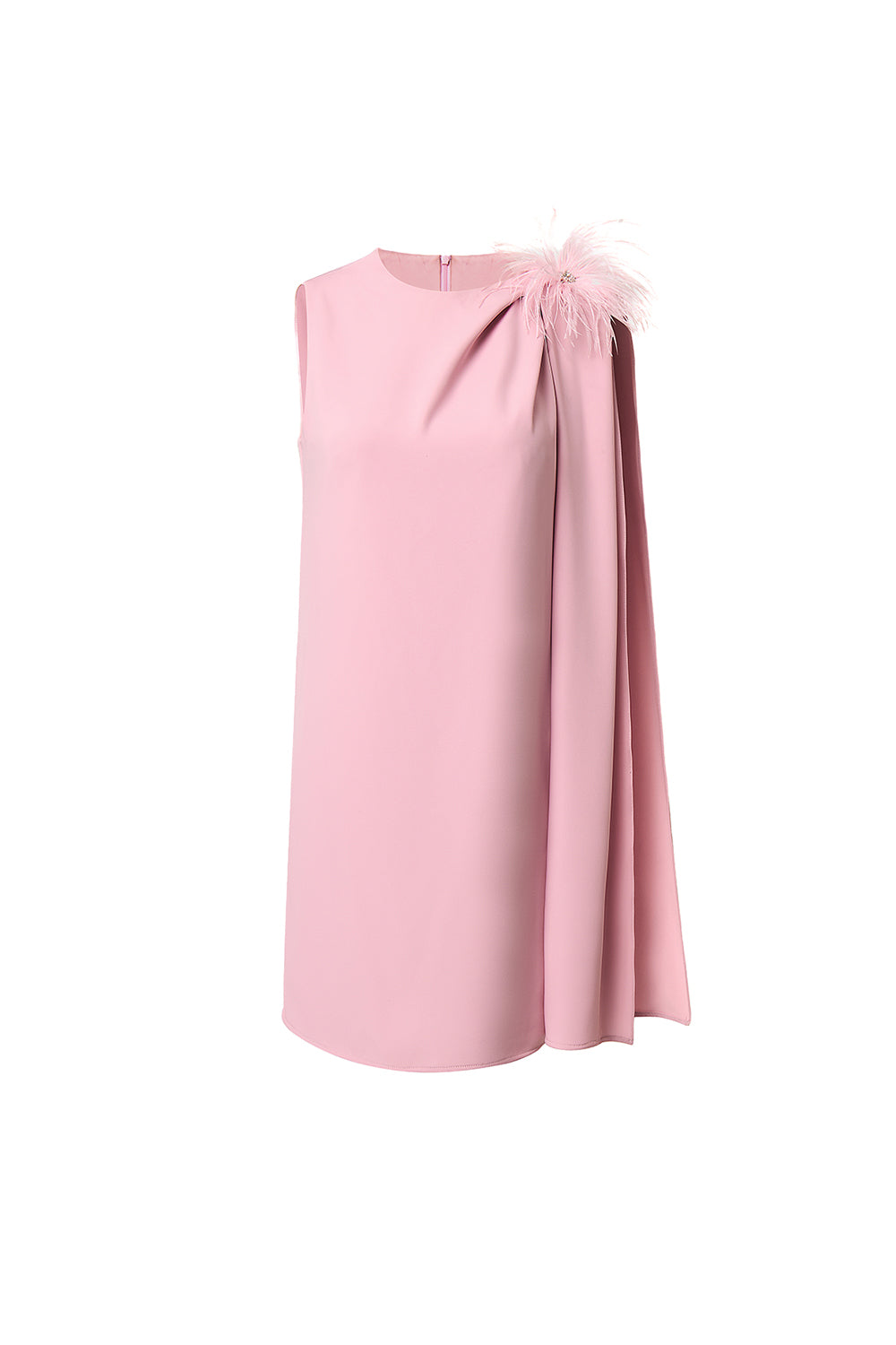 Kamari Shift Extended Flap Crepe Mini Dress