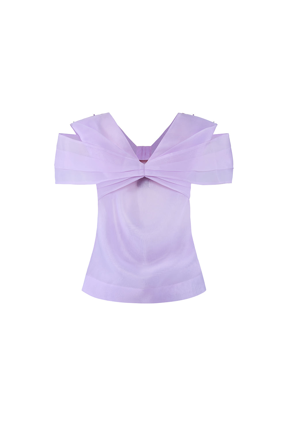 Primelle Straight V-Neck Organza Top