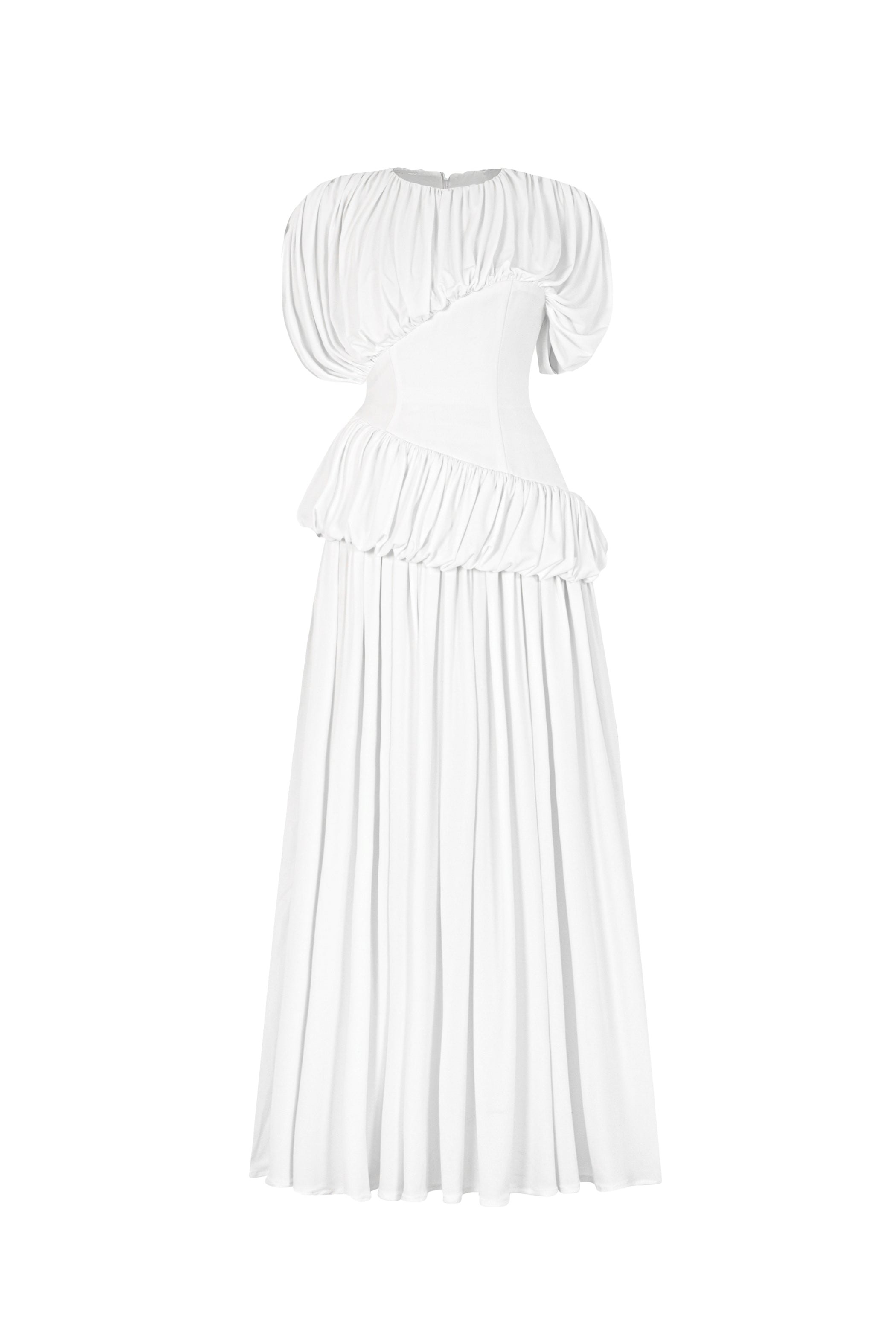 Voayage A-line Gathering Midi Dress