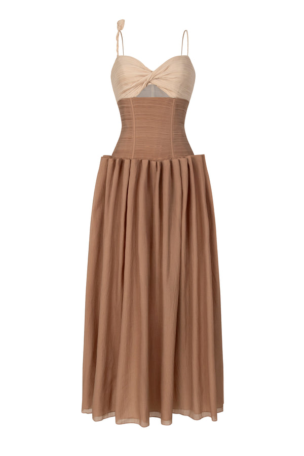 Caprina Sweetheart Gathering Midi Dress