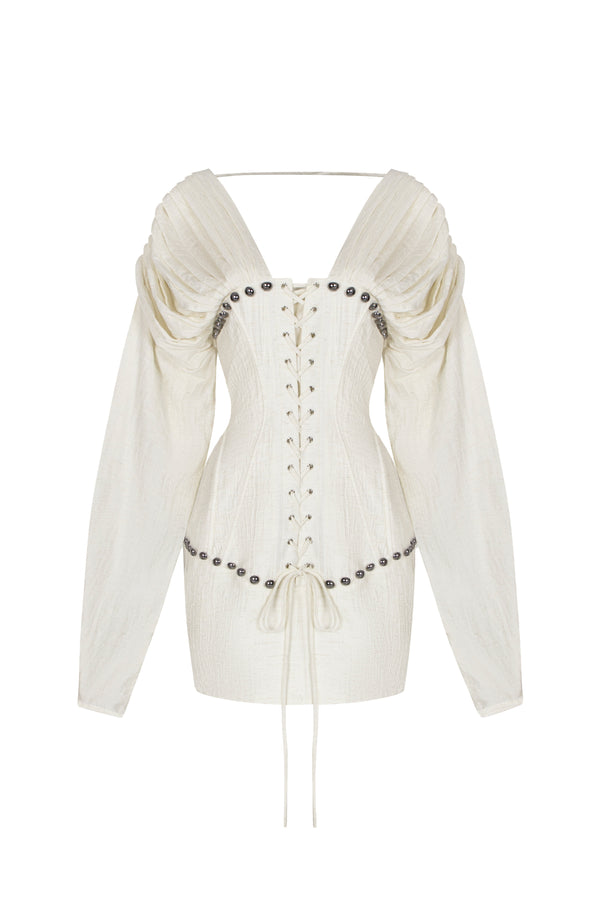 Harper V-Neck Pin Tuck Mini Dress