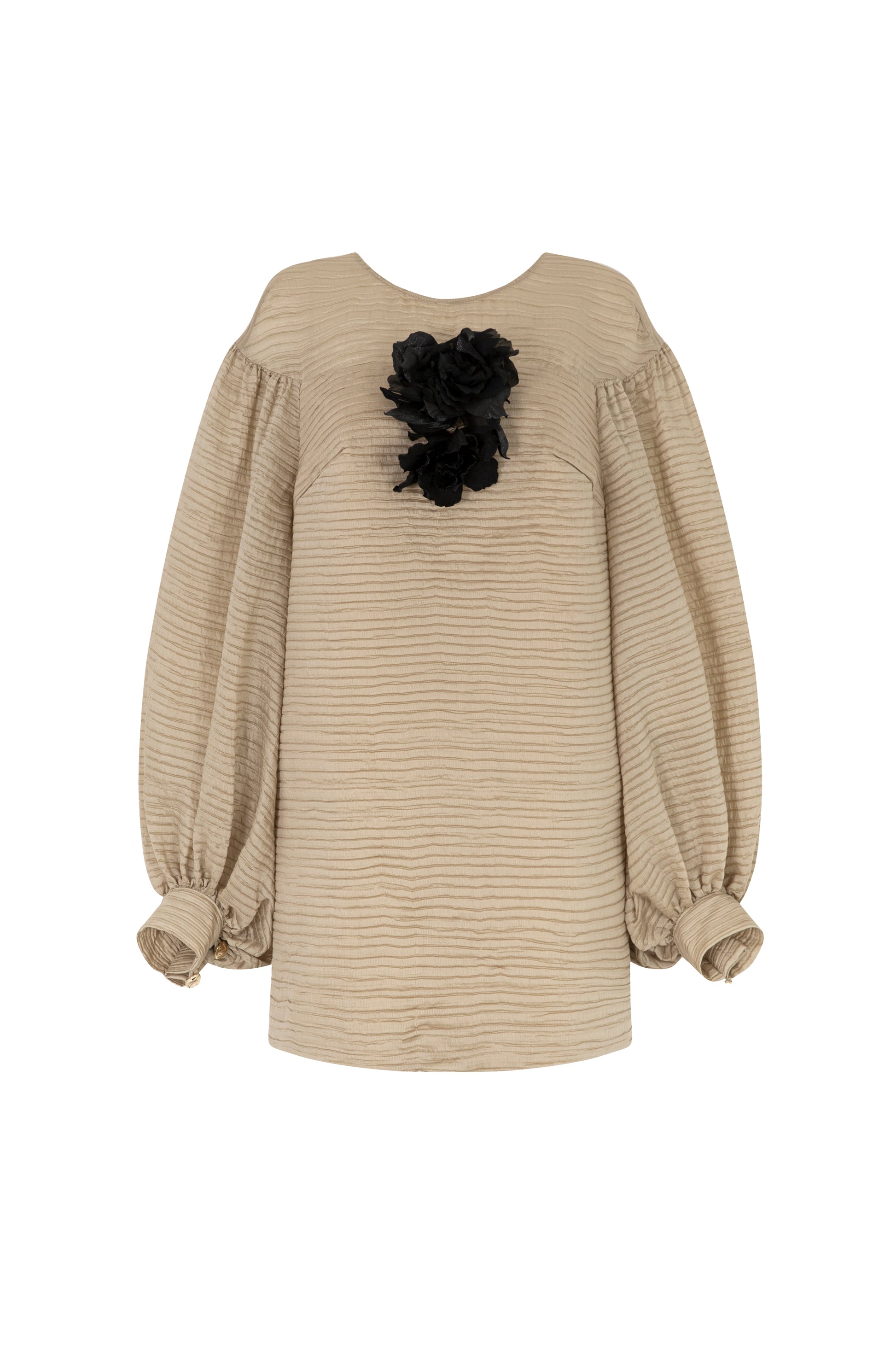 bishop sleeve mini dress Ushdele Shimmery Bishop Sleeve Mini Dress Sparkling Style for You!