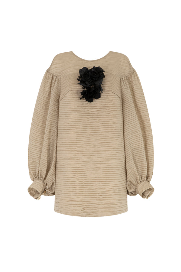 Collin Bishop Sleeve Applique Mini Dress