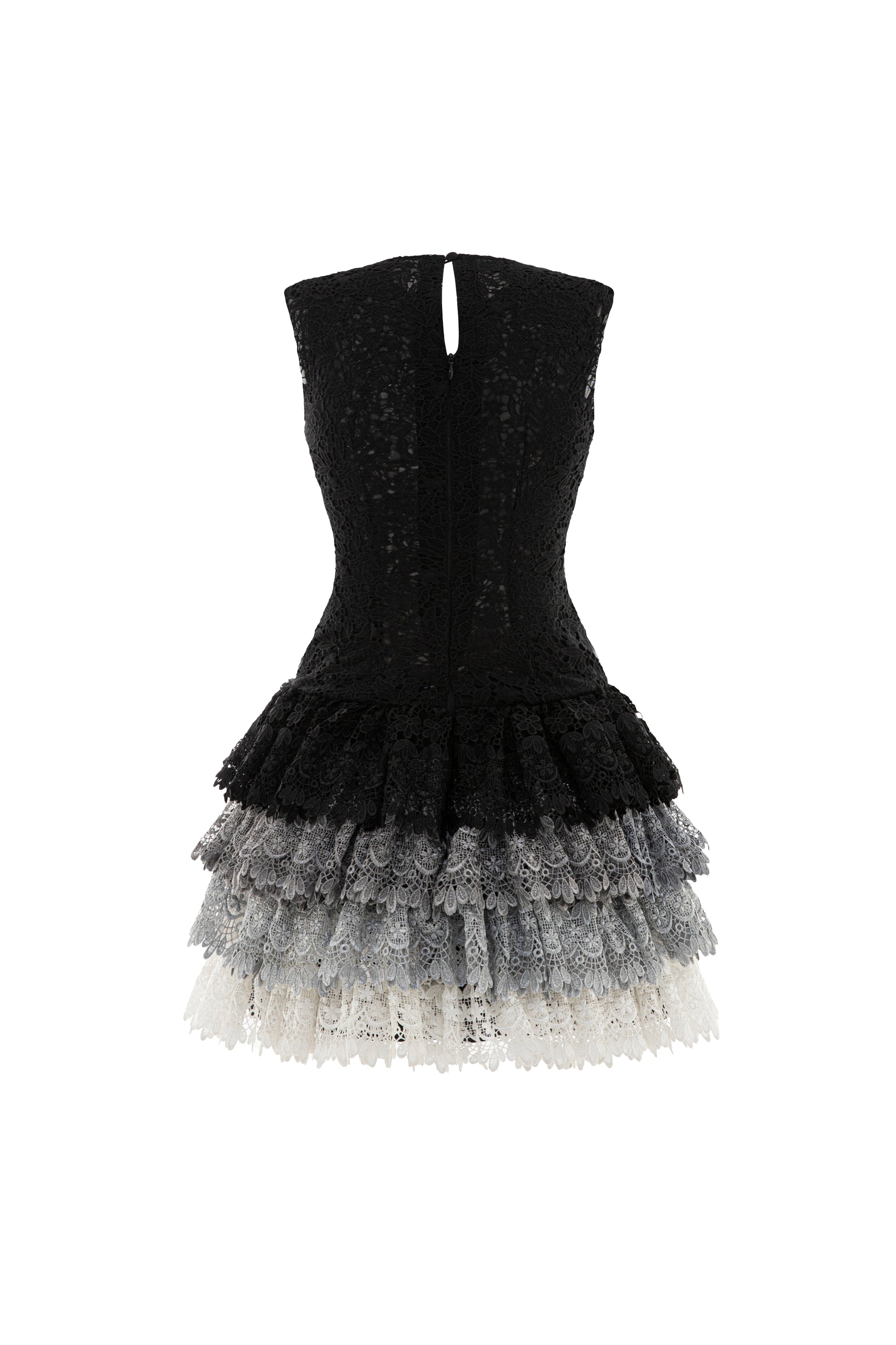 Cassie A-line Gathering Mini Dress Black & Gray / S