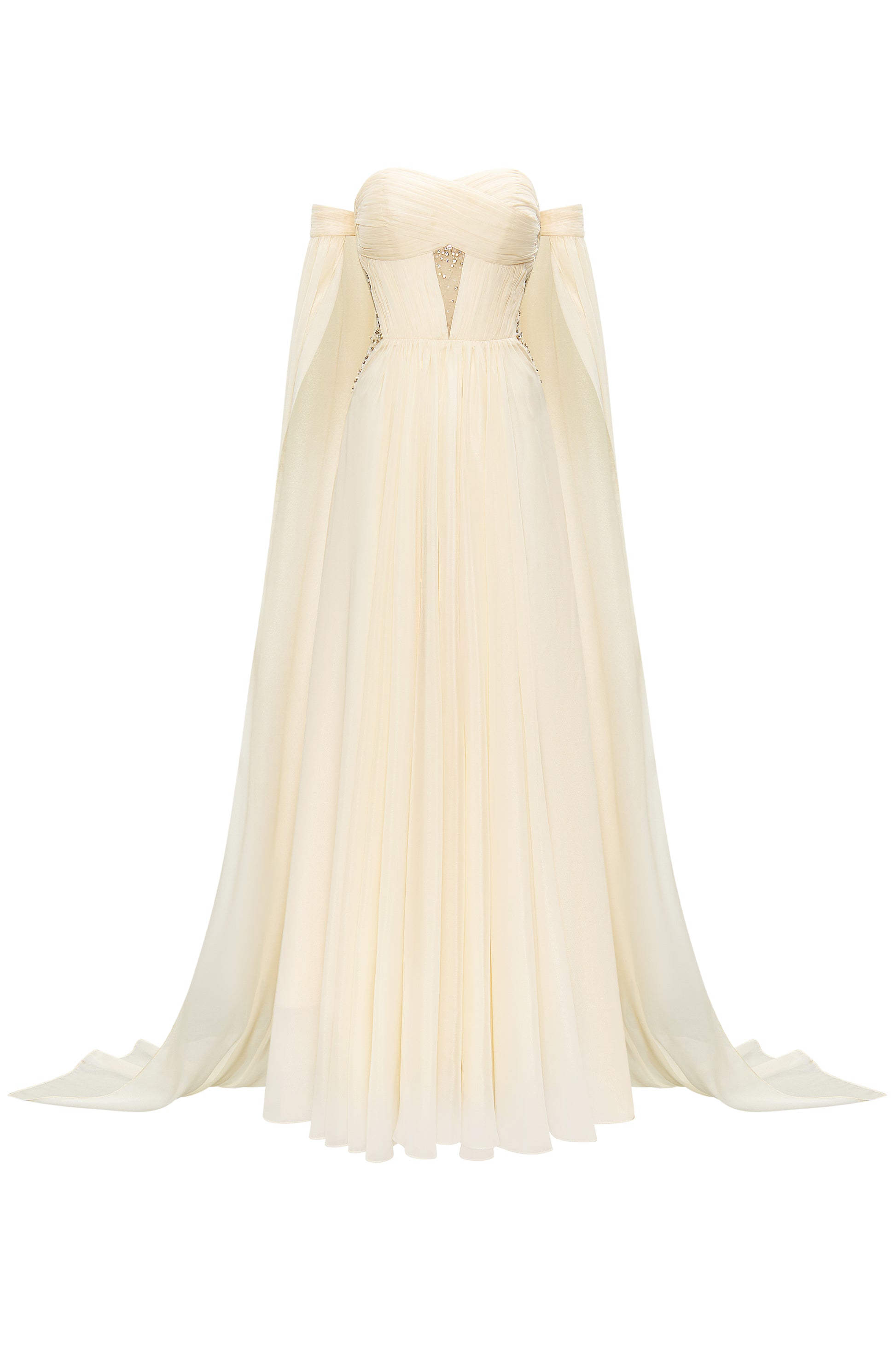 Women's Glacyn Sweetheart Gathering Maxi Dress S/M/L/Customize Cream MEAN BLVD Women's Glacyn Sweetheart Gathering Maxi Dress S/M/L/Customize Cream MEAN BLVD