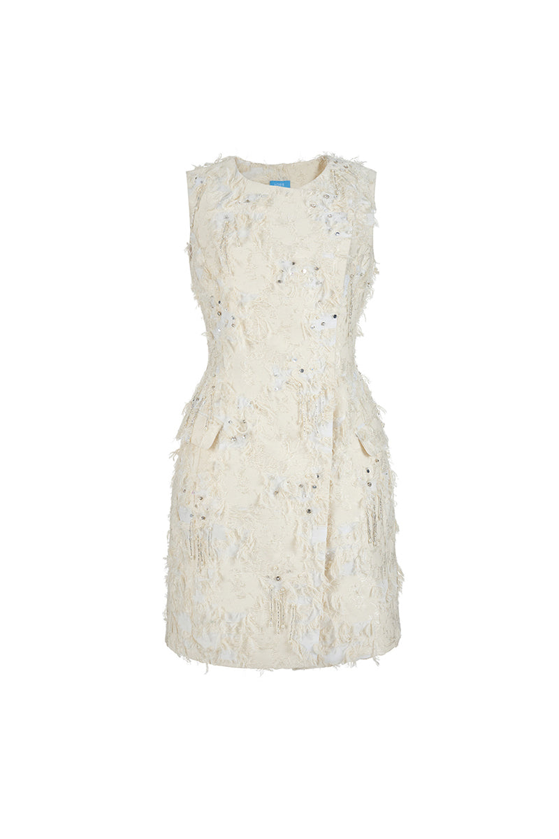 cream feather dress Luxury Feathers Princess Ball Gown Cream Evening Dress SS732 DreamyVow