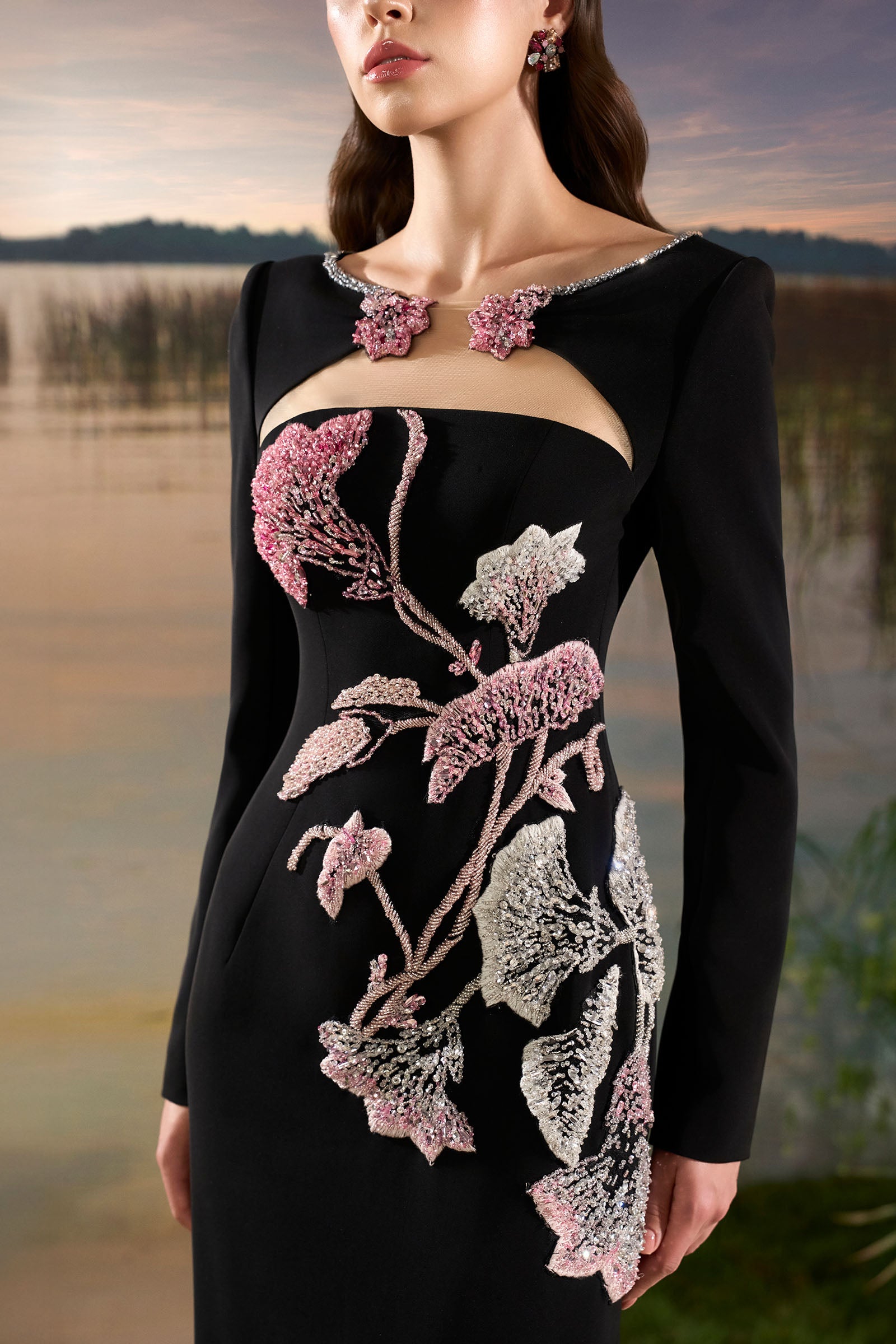 Chérie Boat Neck Maxi Dress