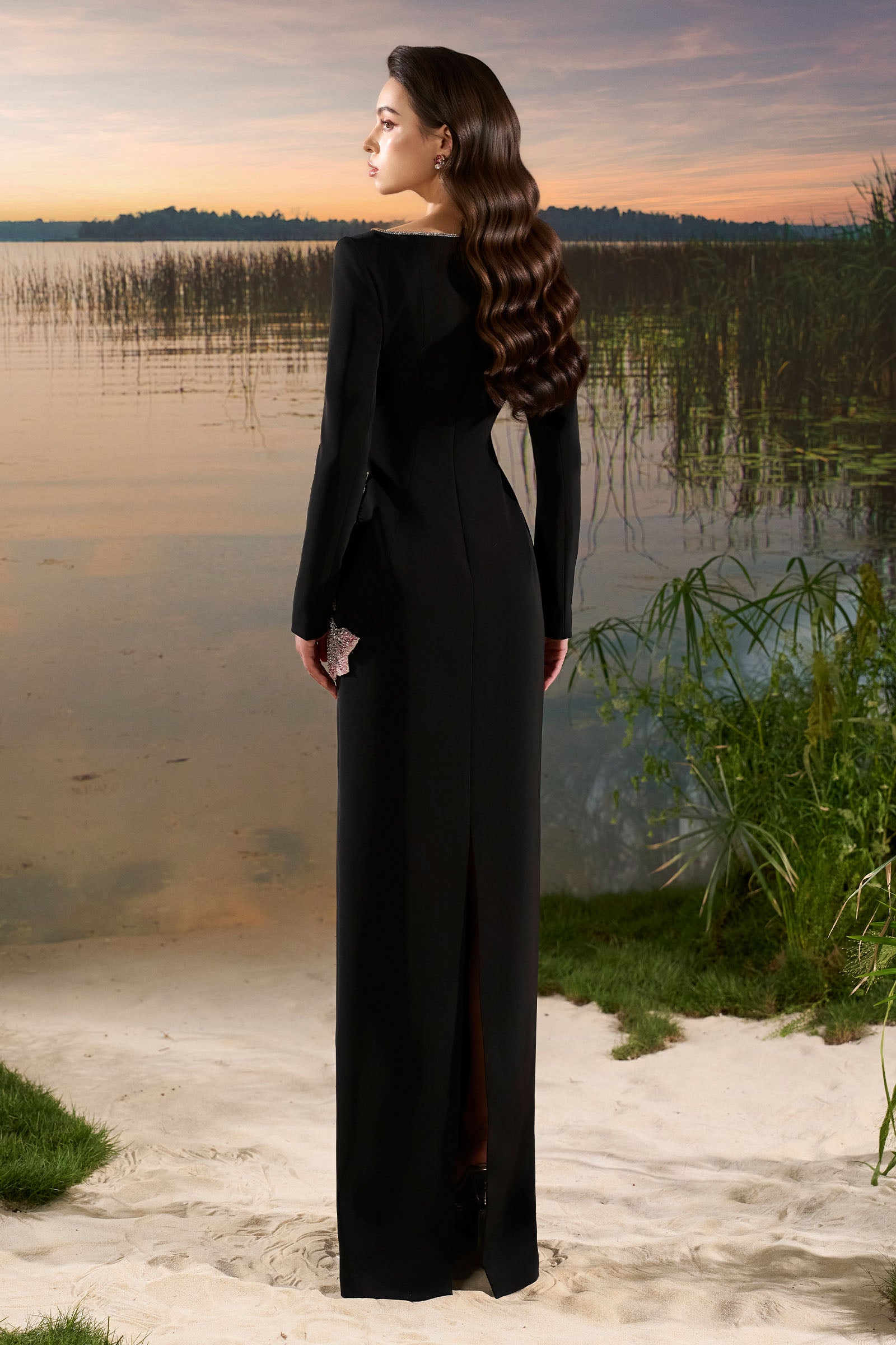 Chérie Boat Neck Maxi Dress