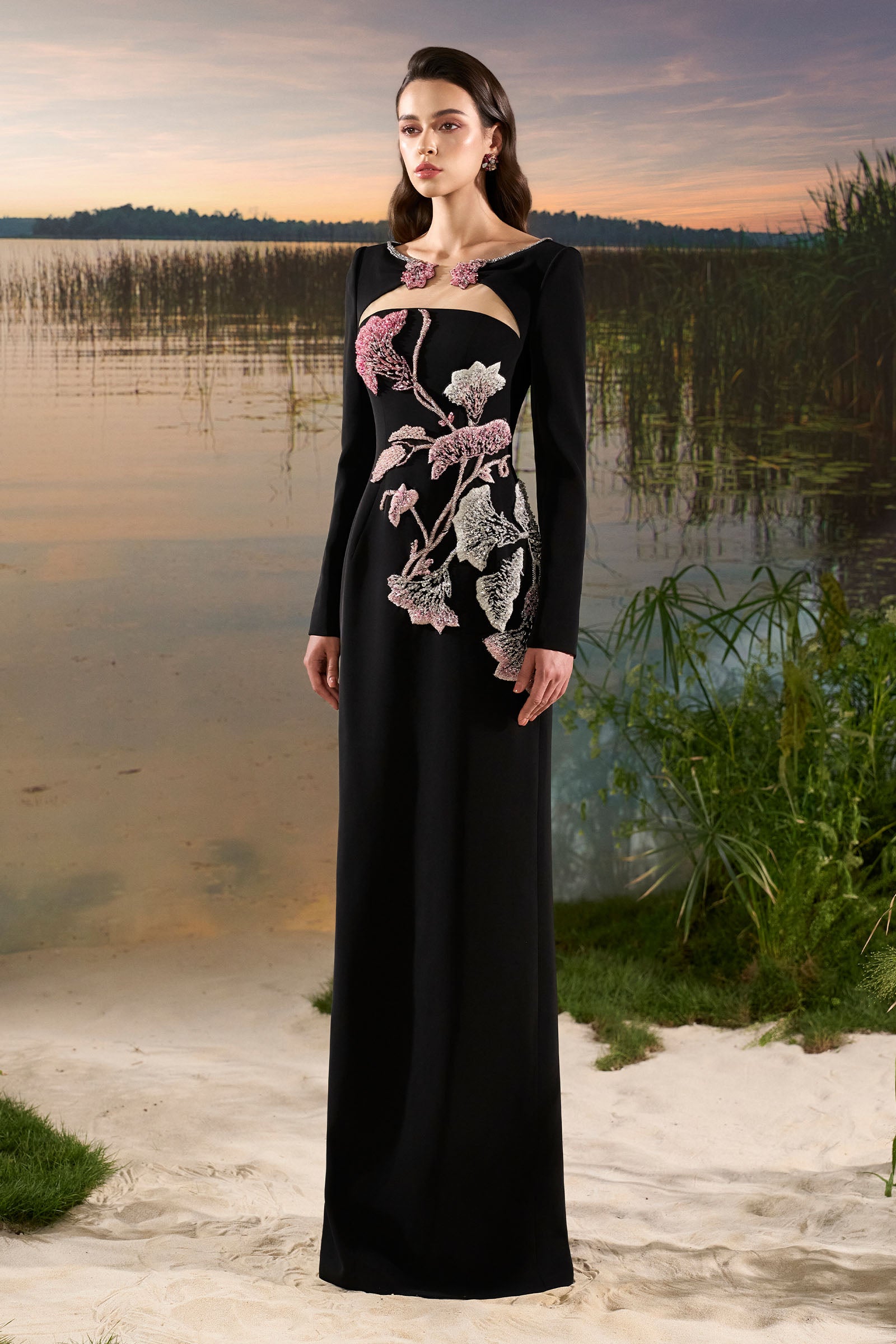 Chérie Boat Neck Maxi Dress