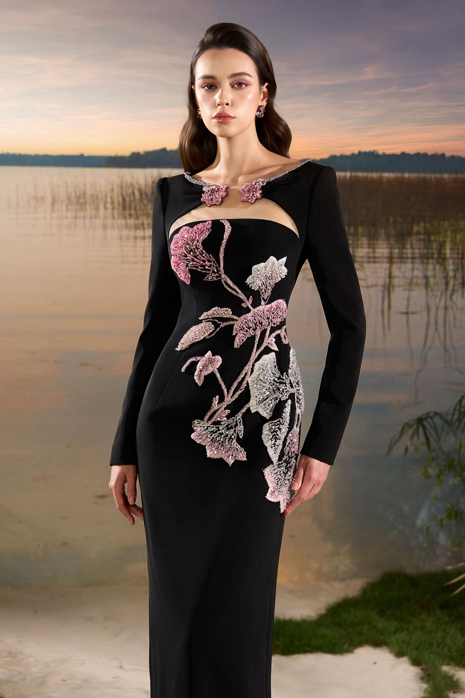 Chérie Boat Neck Maxi Dress