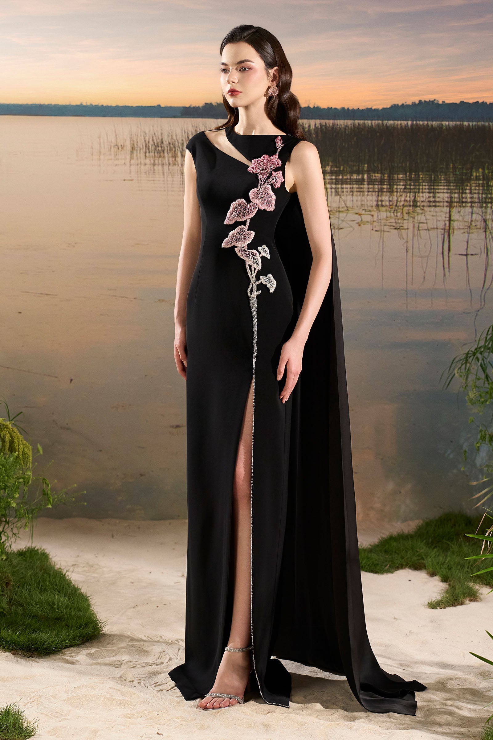 Moona Asymmetric Neck Maxi Dress
