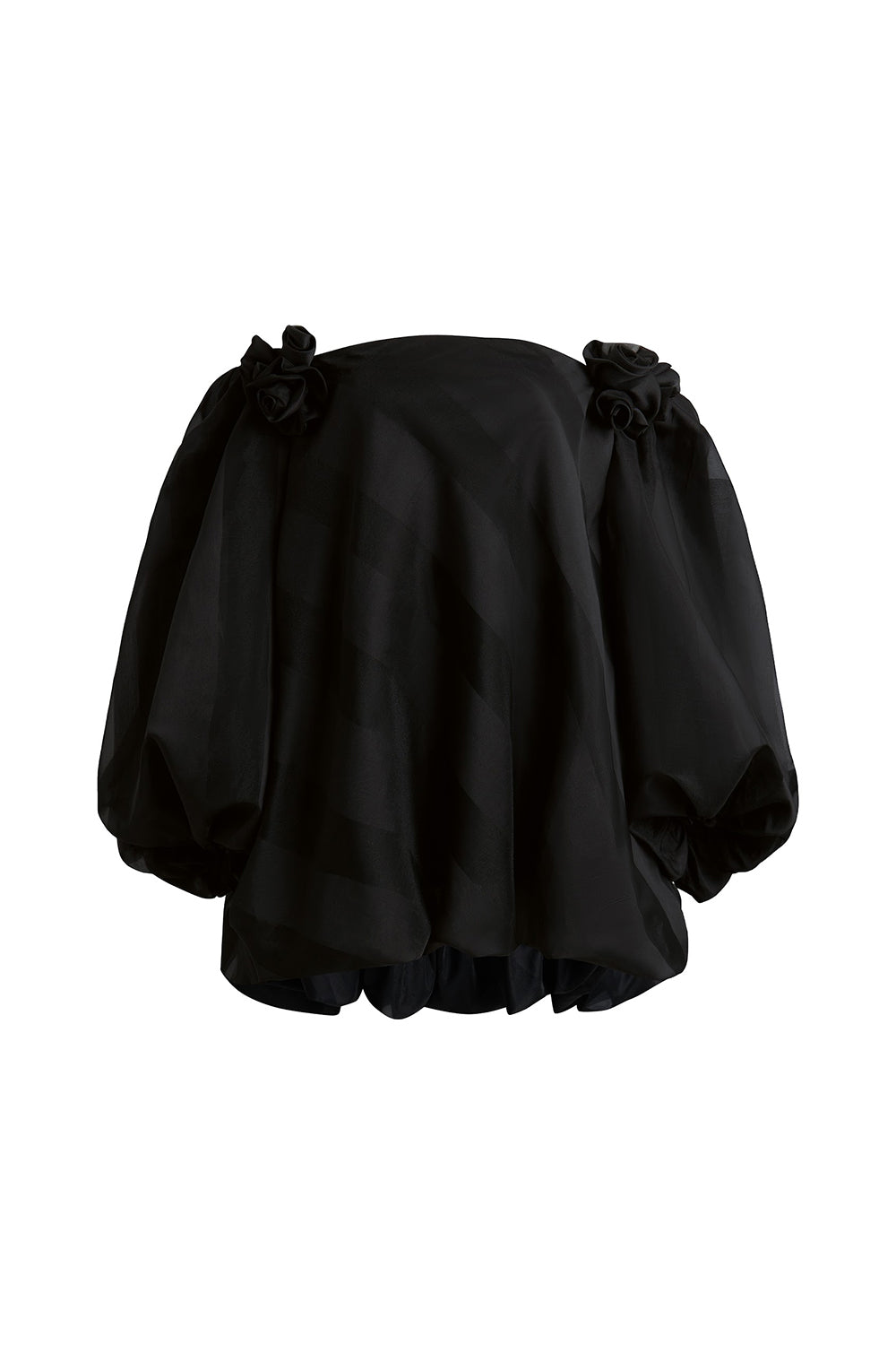 Jovie Trapezoid Puffy Sleeved Organza Voile Top