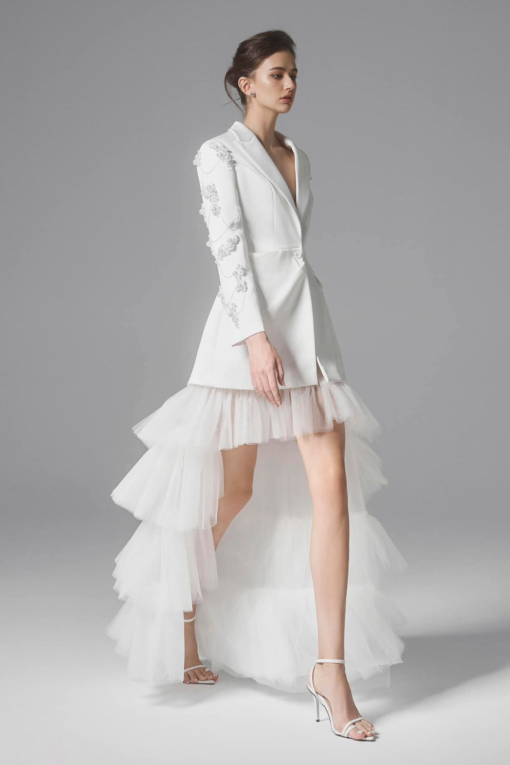 Castle Asymmetric Layered Tulle High-low Skirt