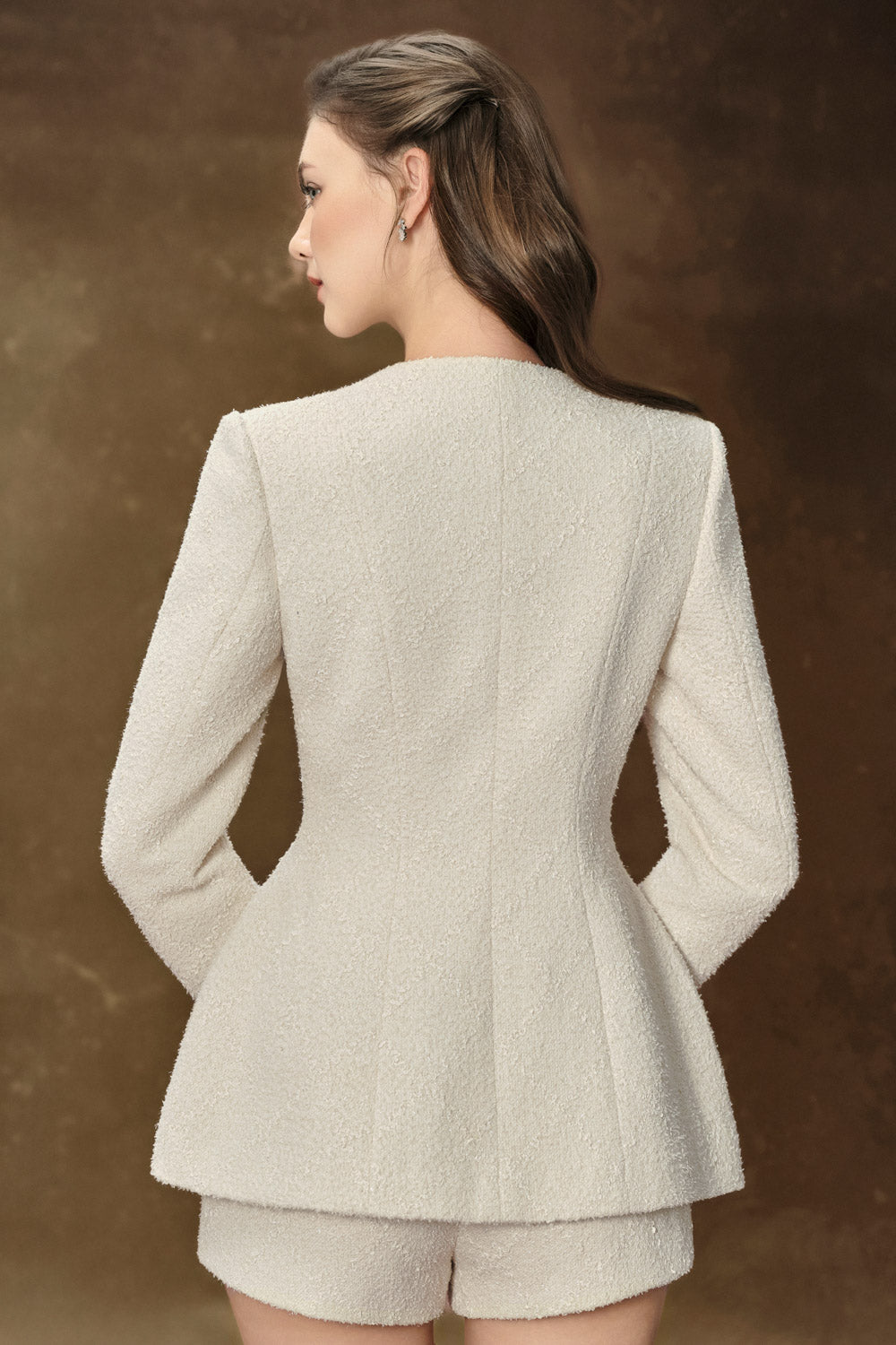 Kerenza Straight Basic Tweed Mini Shorts