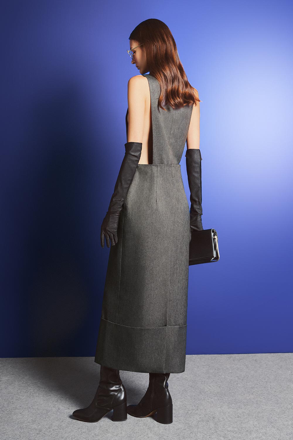 Colby Sheath Cut-Out Felt Midi Dress