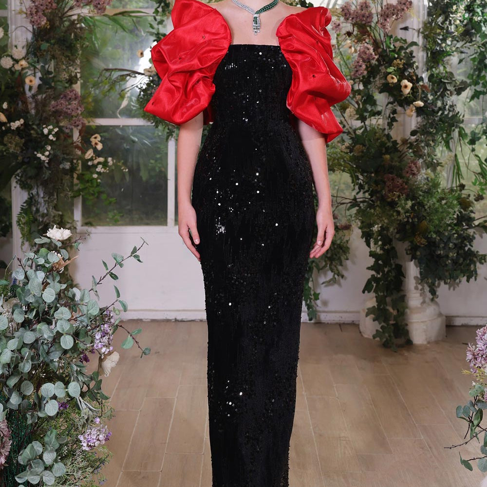 Mystic Bodycon Off-Shoulder Velvet Floor Length Dress