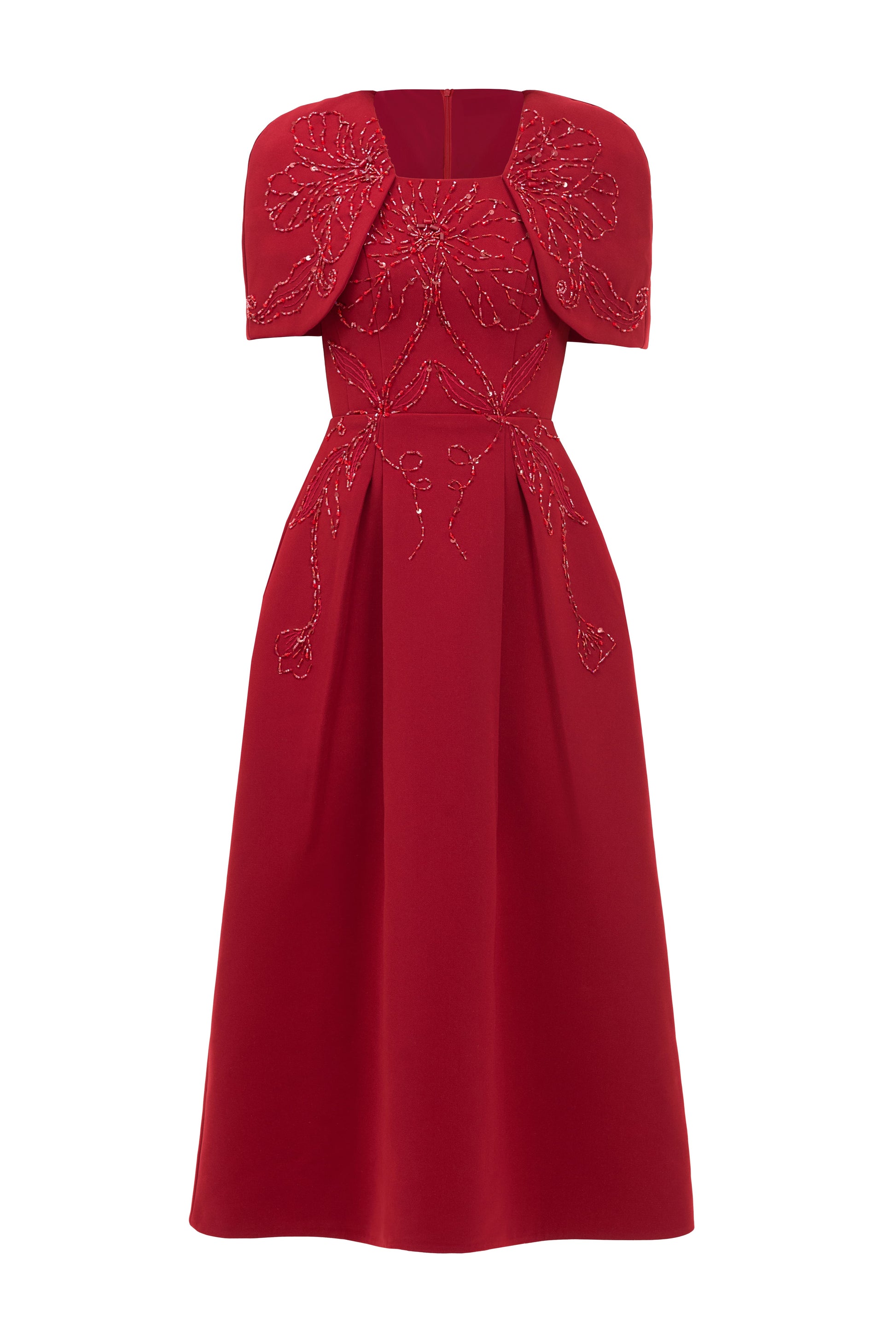 Ruby Cape Sleeve Midi Dress
