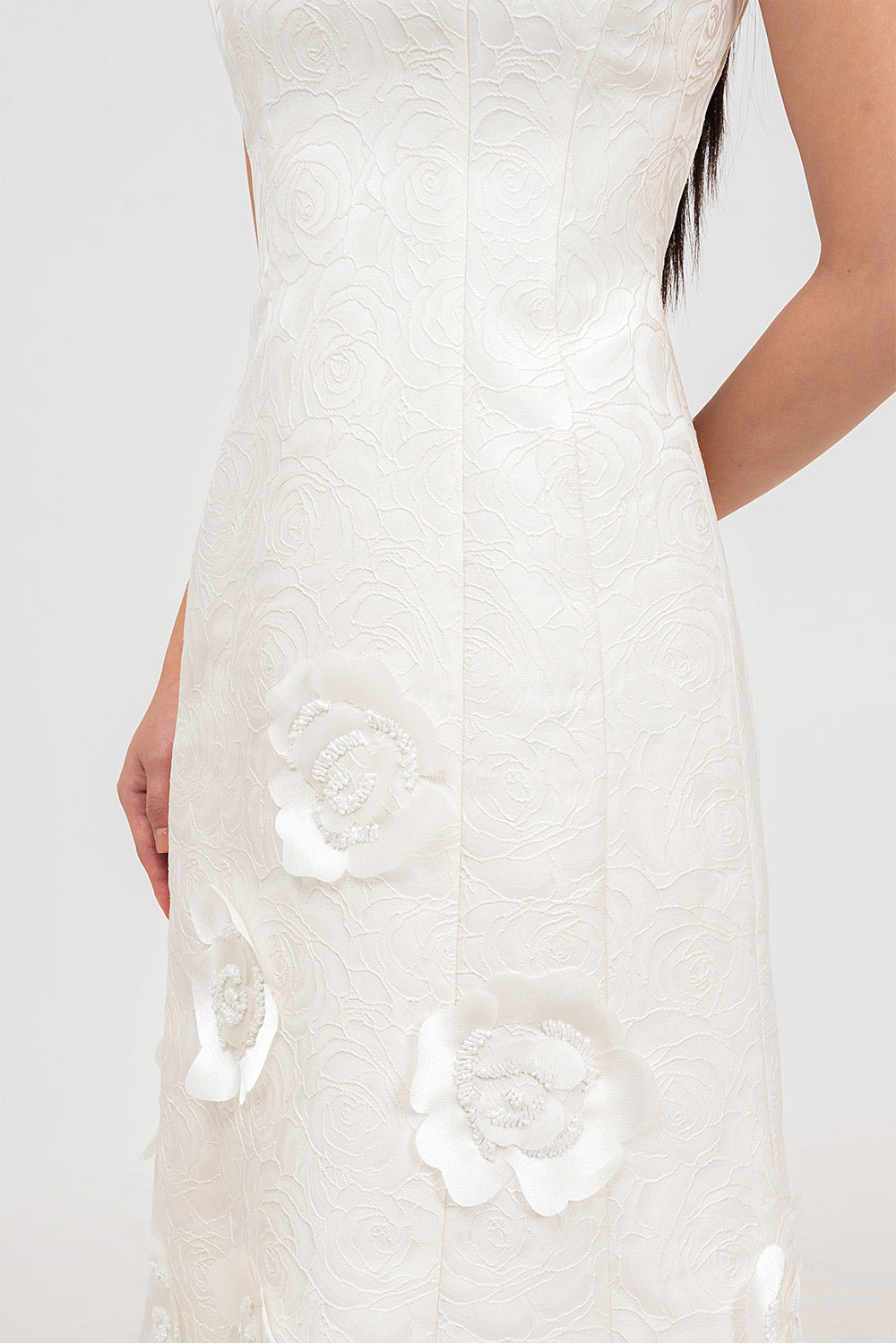 Rosalie A-line Long Sleeved Jacquard Calf Length Set