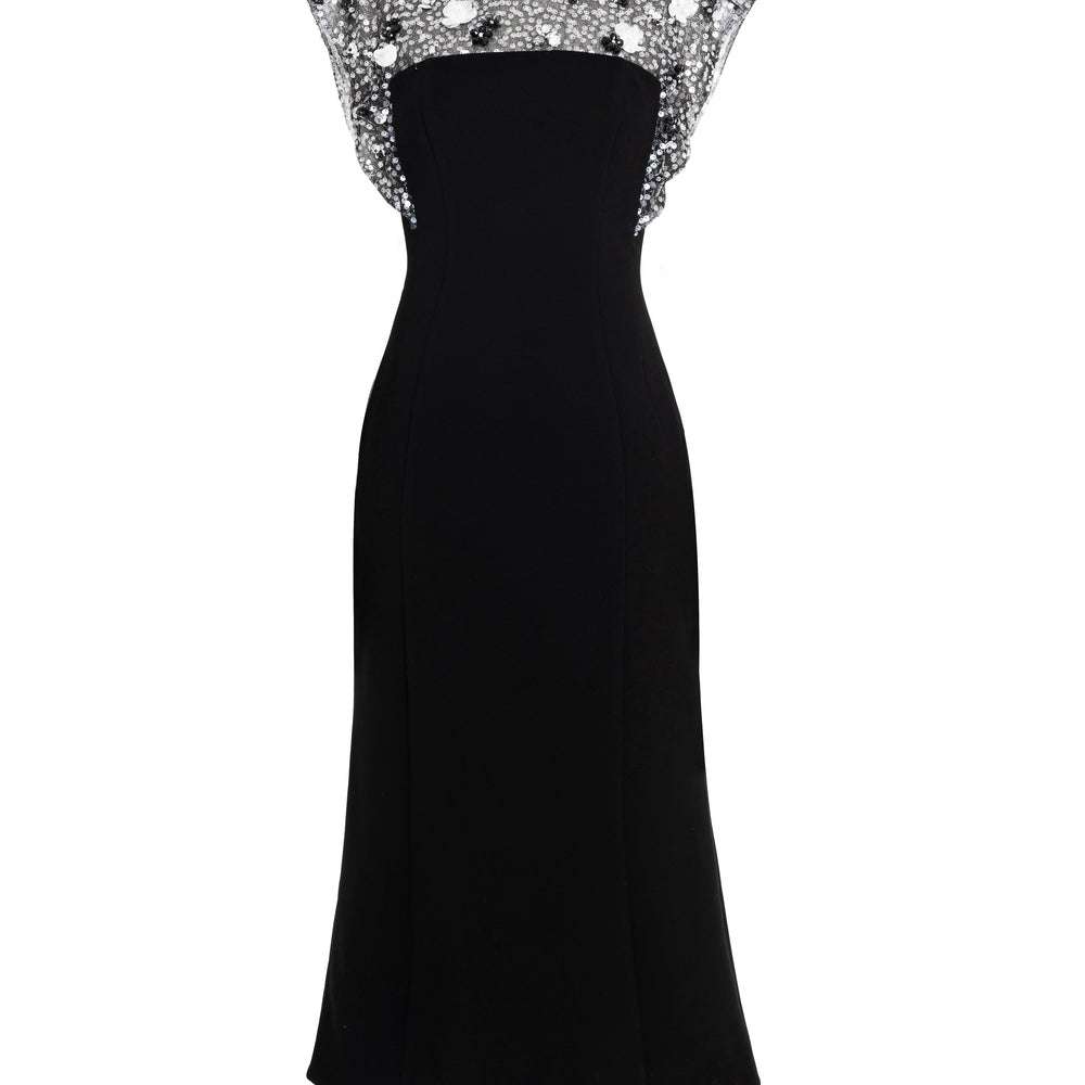 Lyra Mermaid Round Neck Velvet Midi Dress