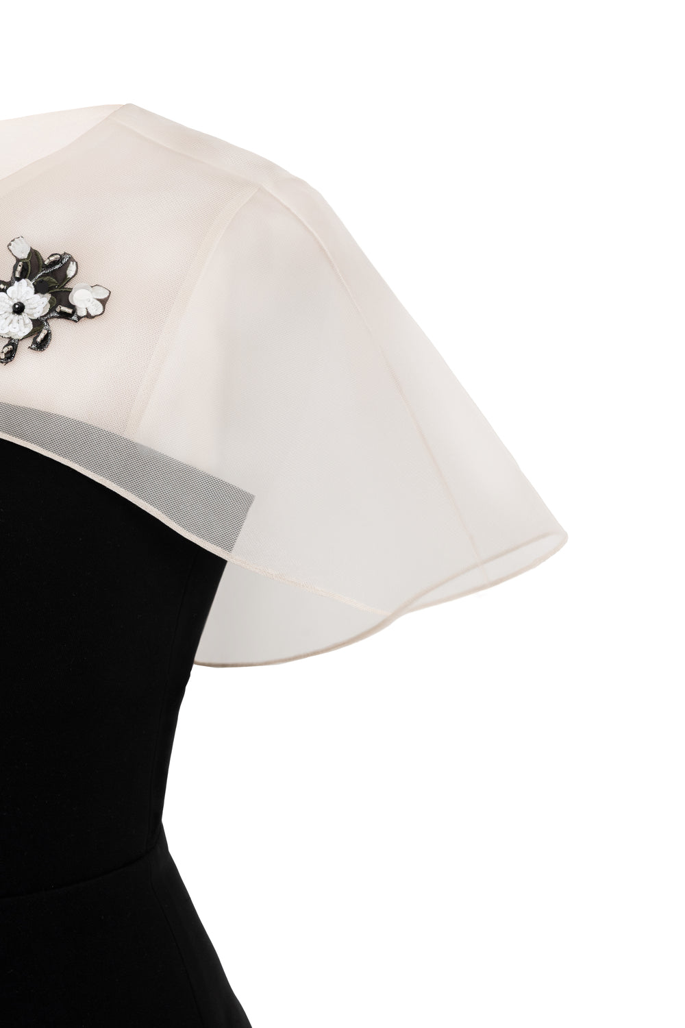 Eclipse Mermaid Cape Shoulder Velvet Midi Dress