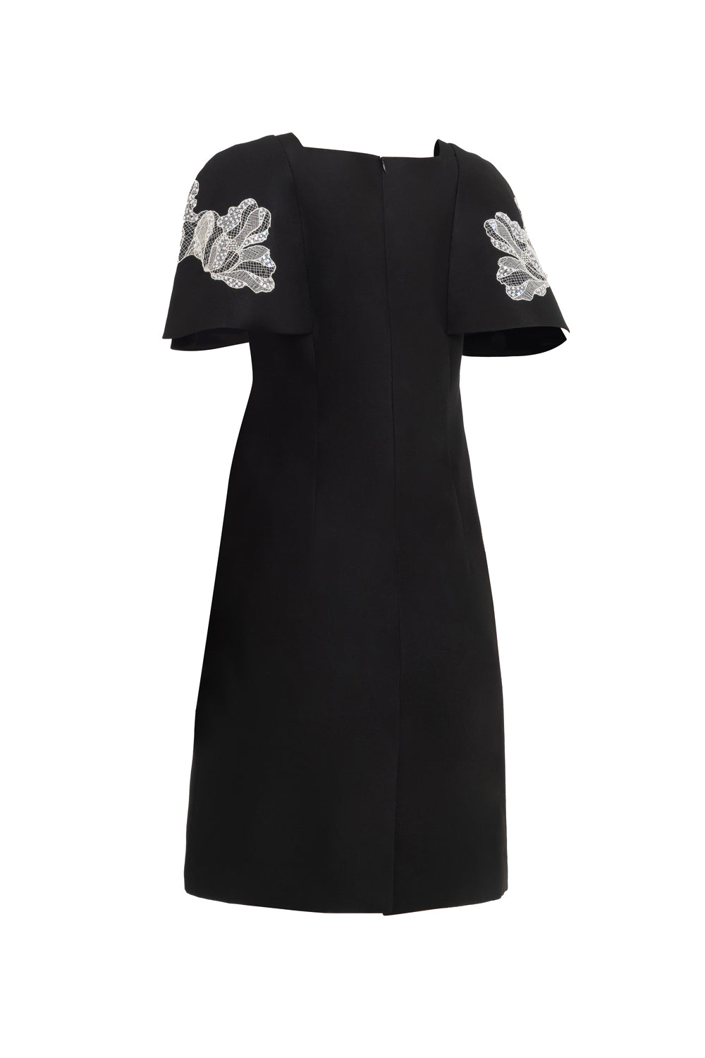 Astrid A-line Square Neck Jacquard Knee-length Dress