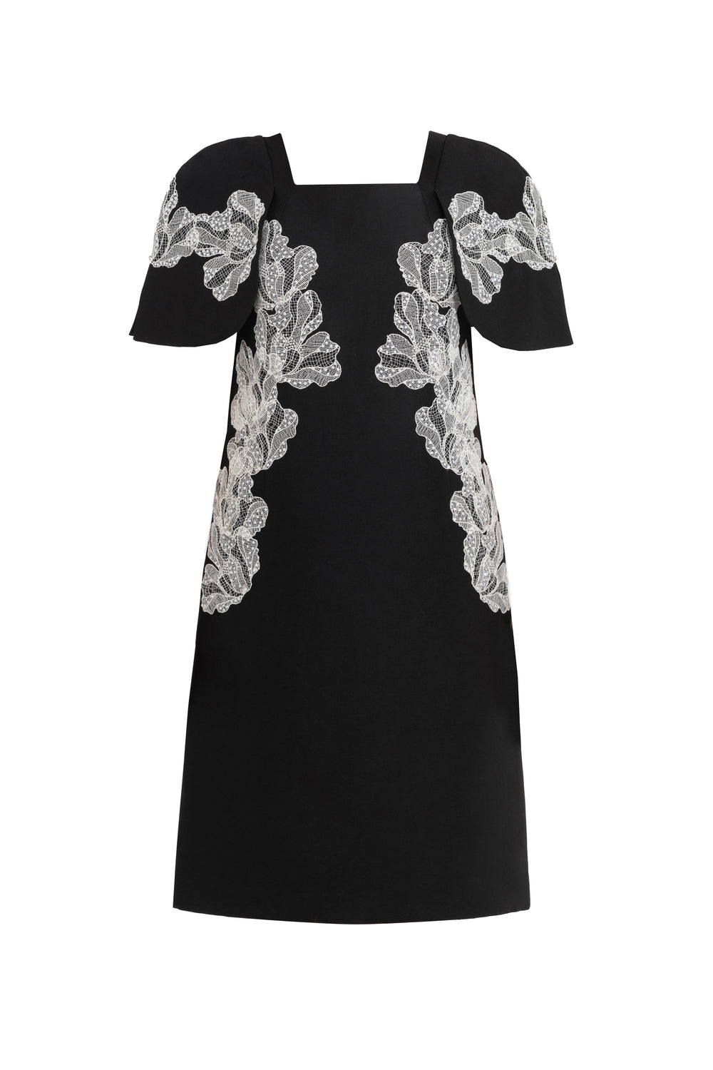 Astrid A-line Square Neck Jacquard Knee-length Dress