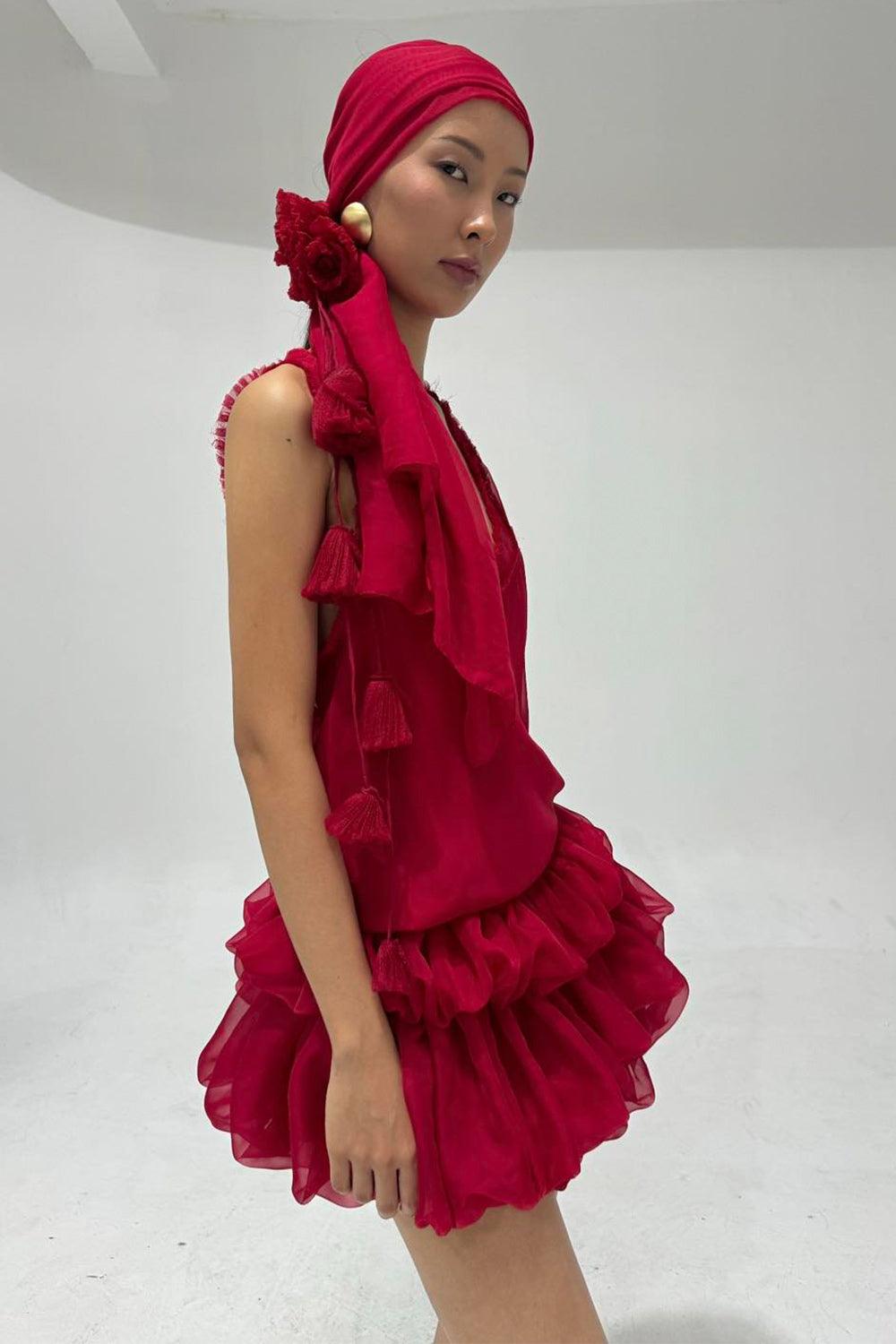 Laelia Bubble Layered Organza Mini Dress