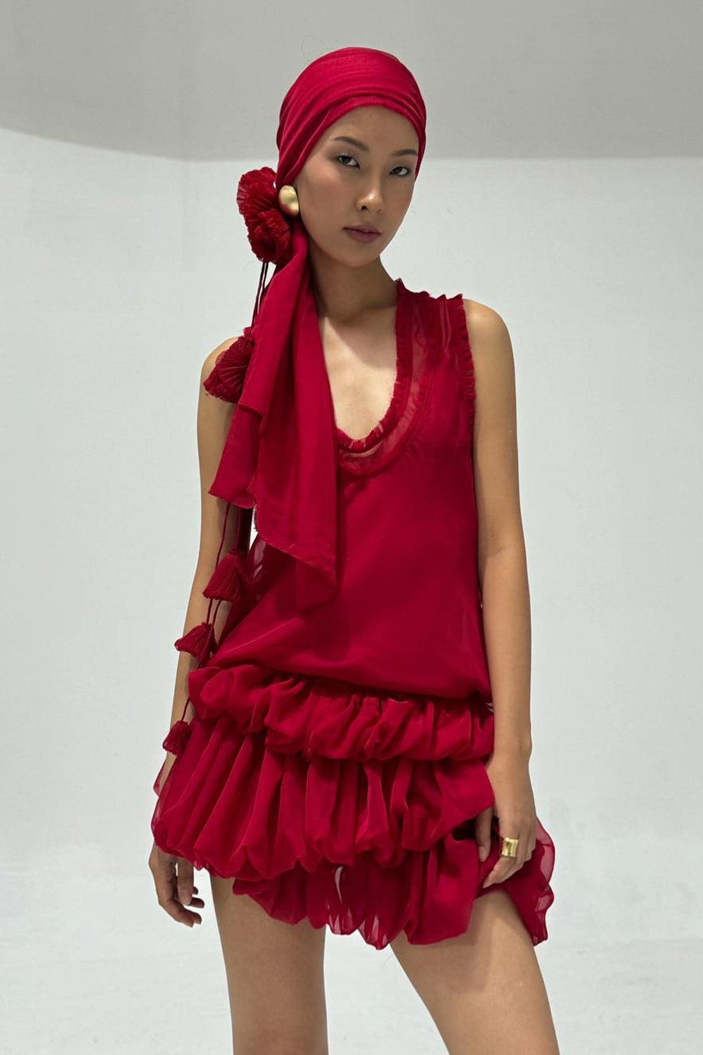 Laelia Bubble Layered Organza Mini Dress