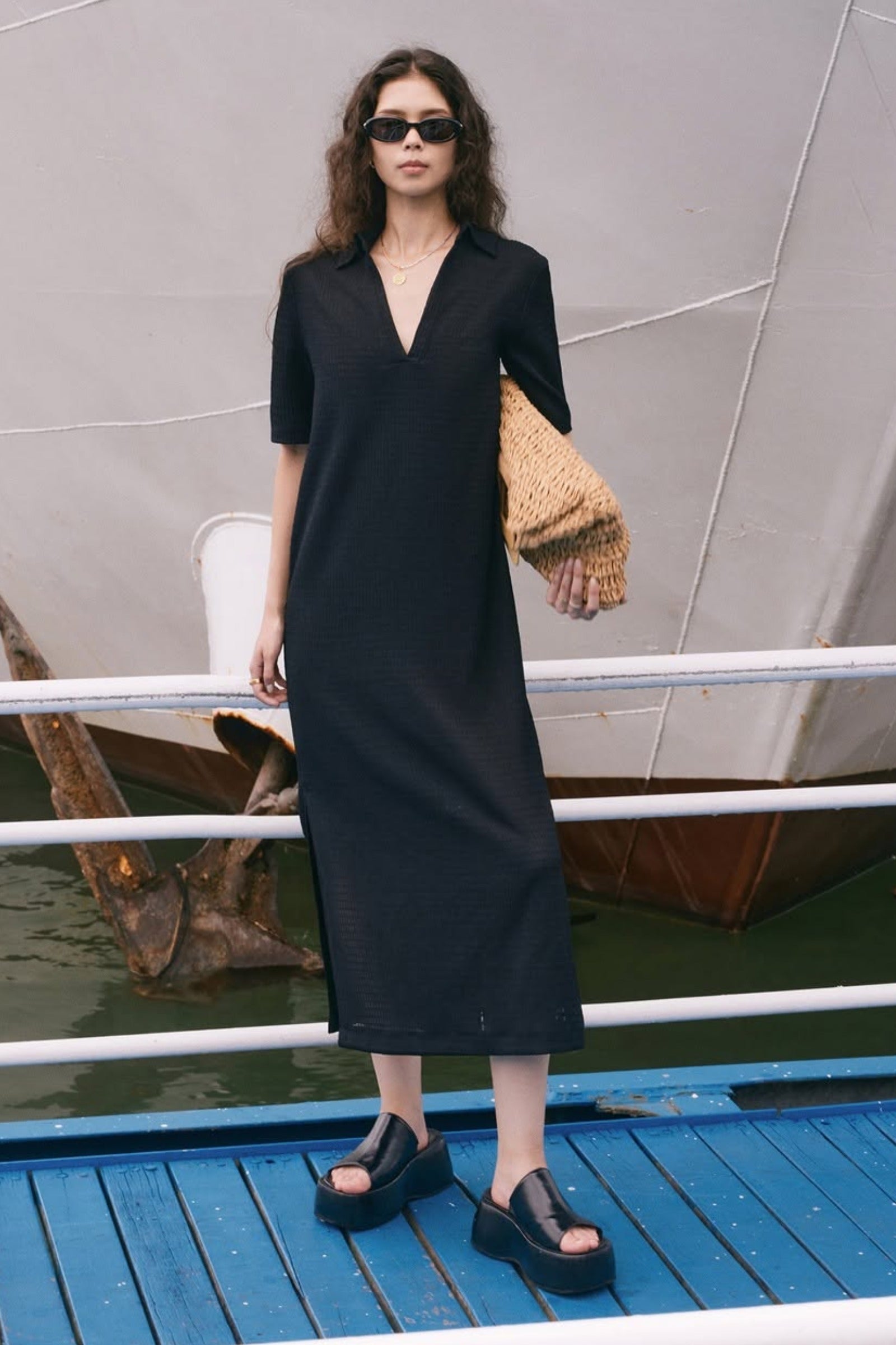 Marie V-Neck Midi Dress