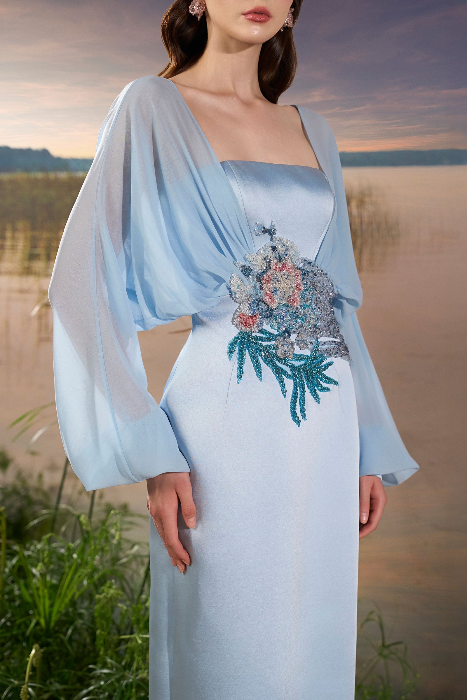 Veya Cuff Sleeve Maxi Dress
