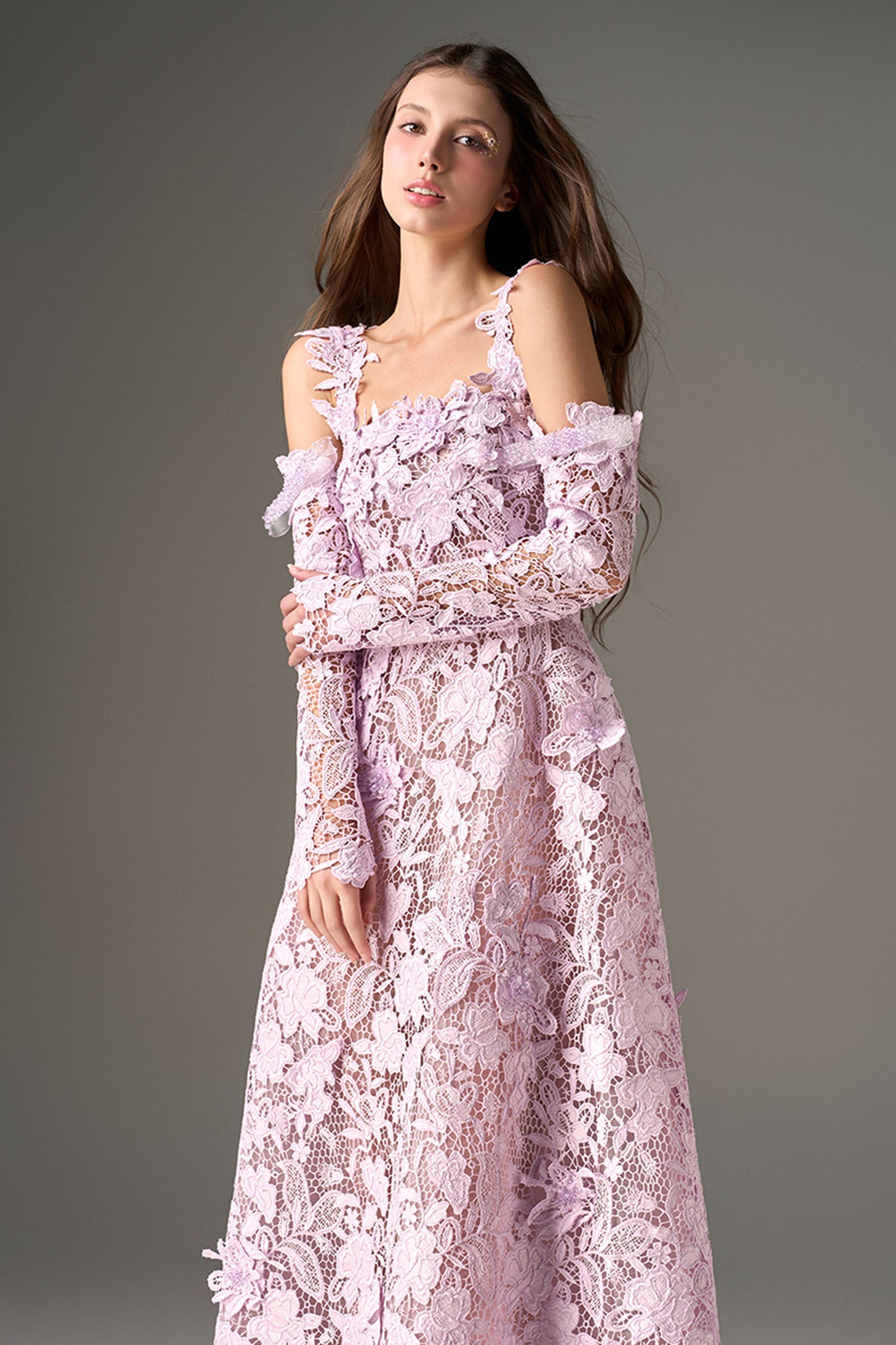 Zina Cold Shoulder Sleeve Maxi Dress