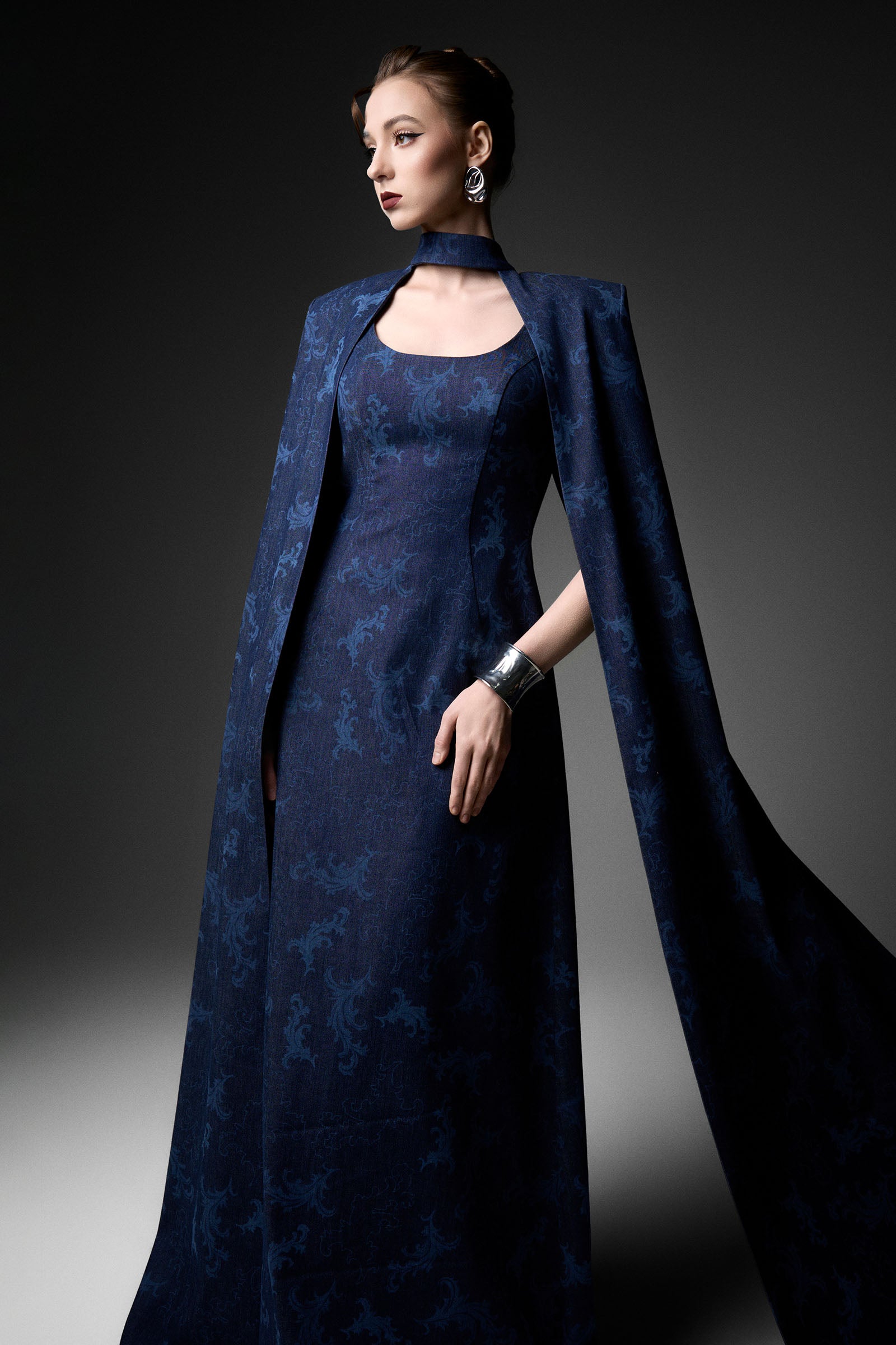 Ondine Choker Neck Maxi Dress