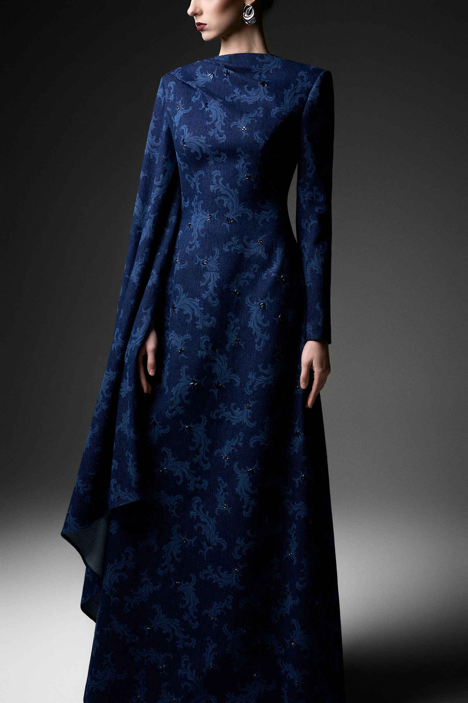 Lointain Cape Sleeve Maxi Dress