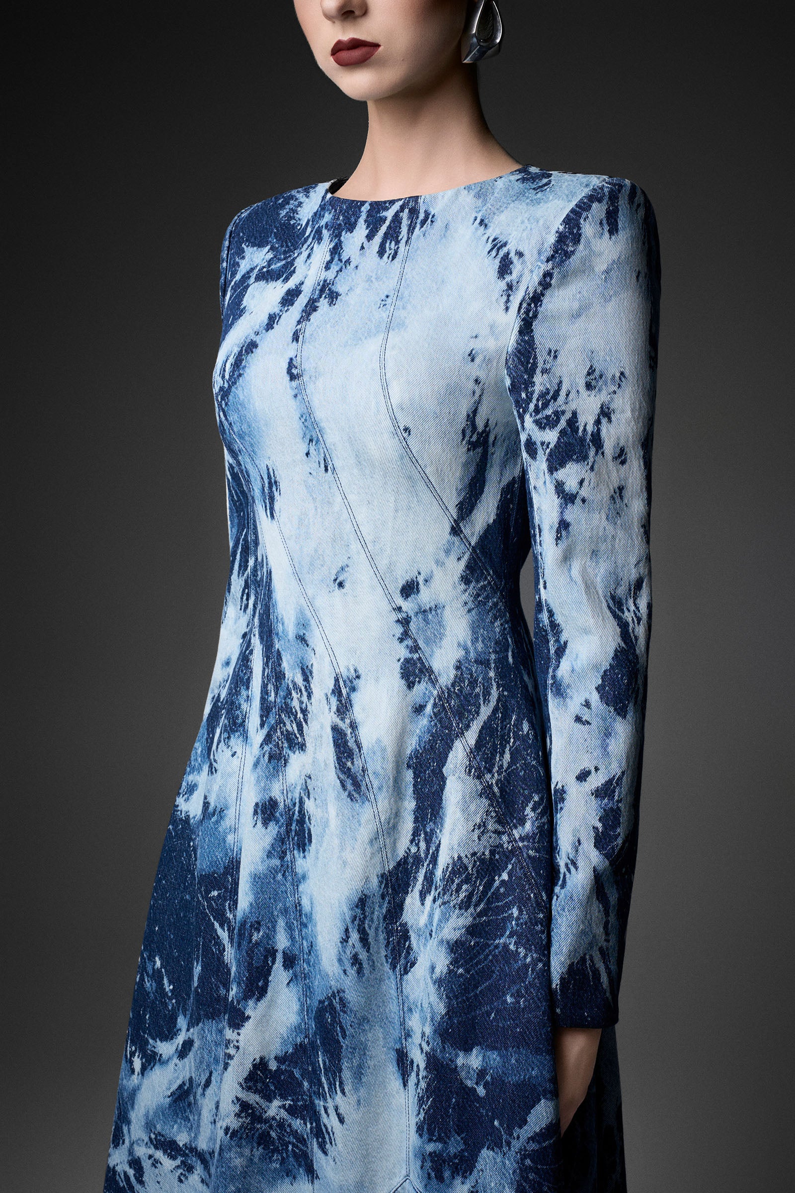 Lucent Asymmetric Midi Dress