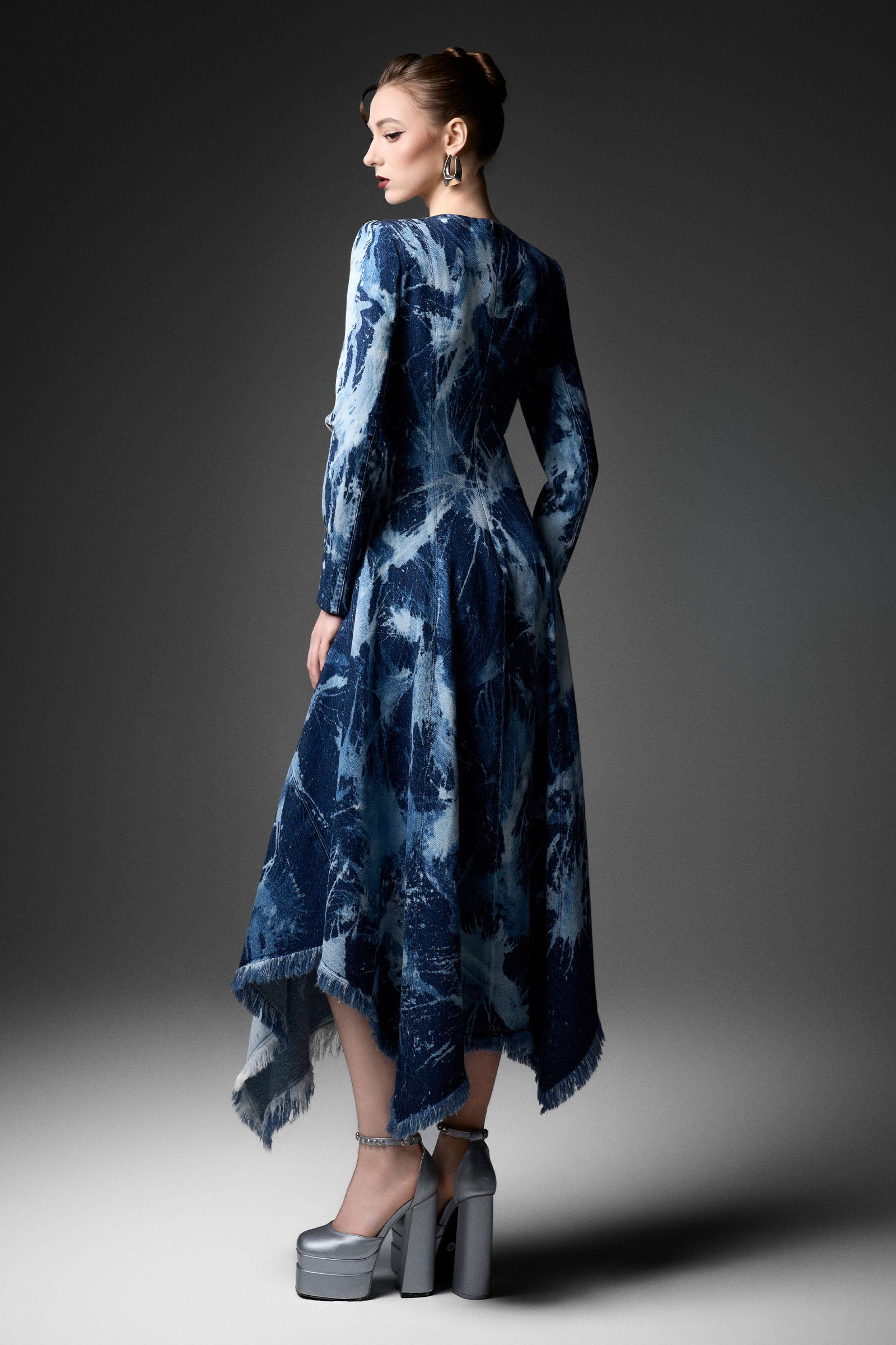 Lucent Asymmetric Midi Dress