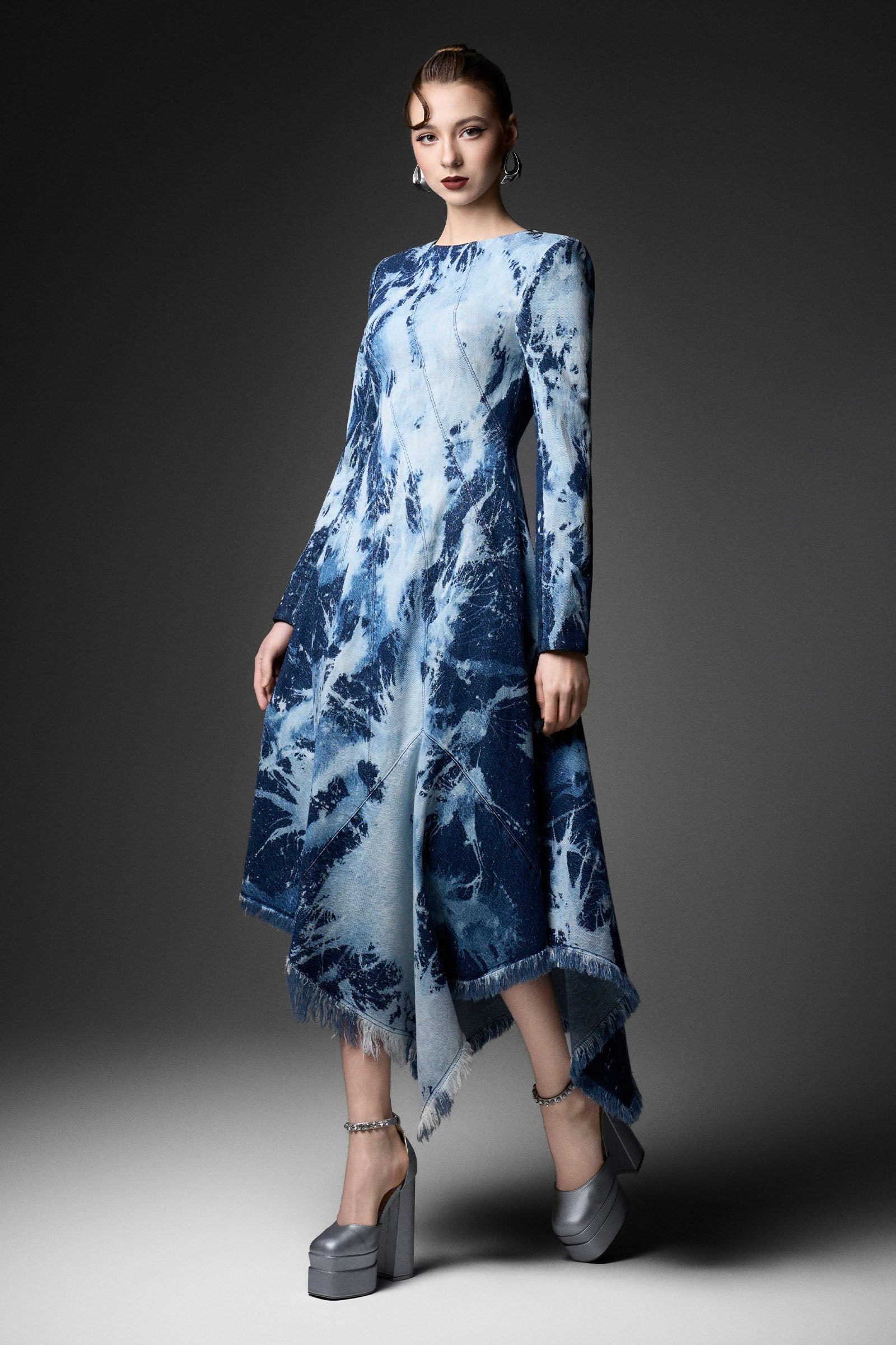 Lucent Asymmetric Midi Dress