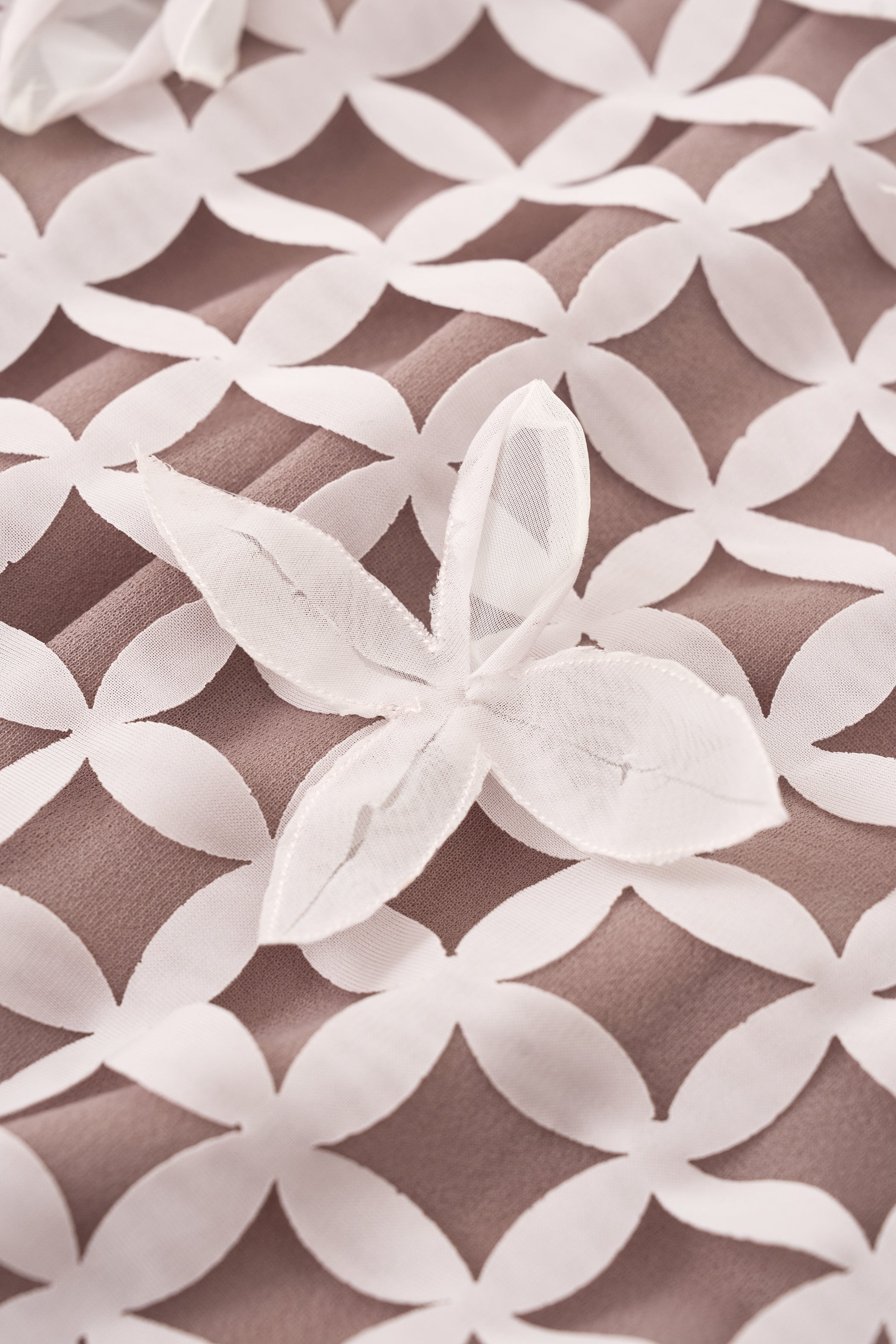 Amani Sheath Flower Applique Chiffon Maxi Dress