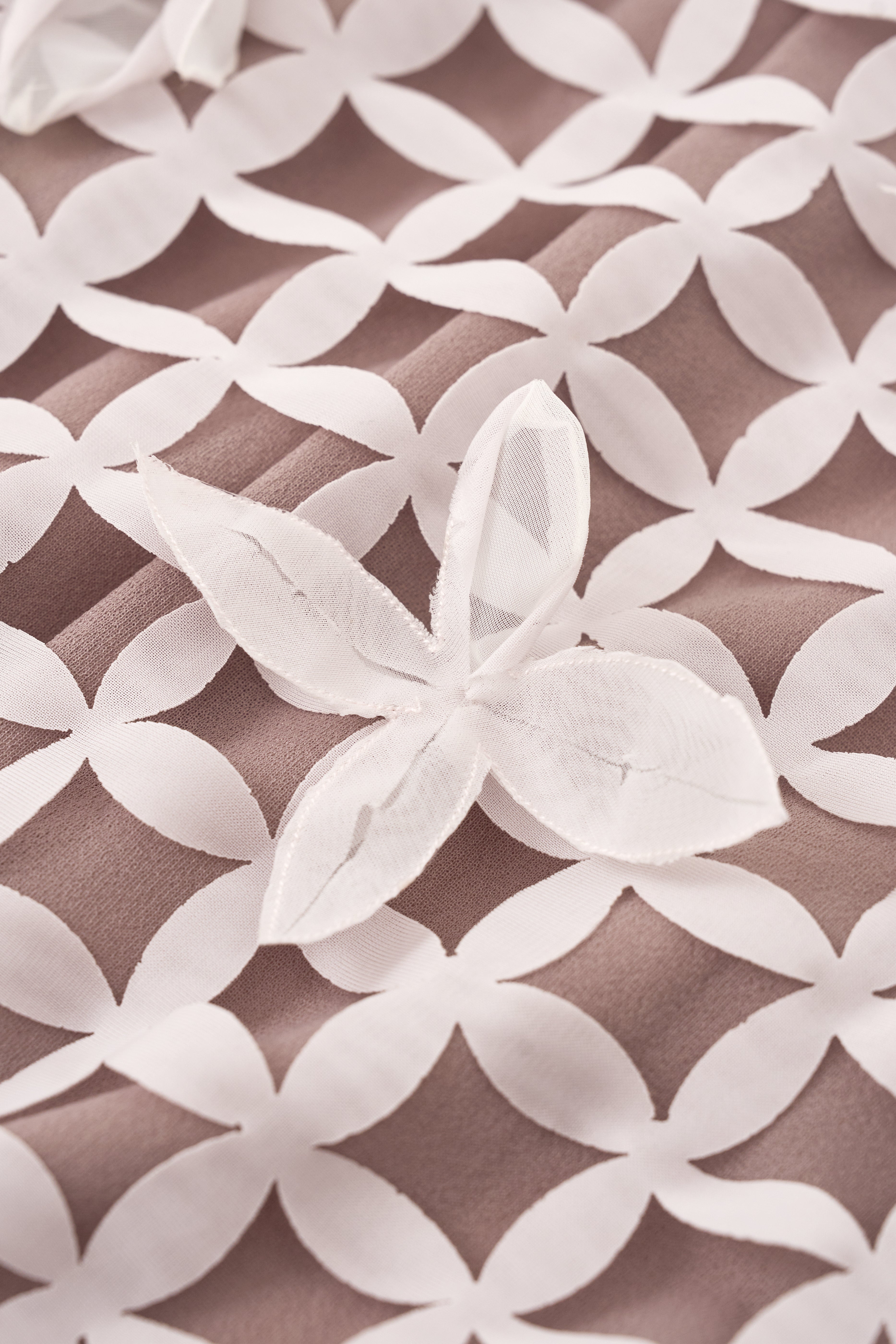 Amani Sheath Flower Applique Chiffon Maxi Dress