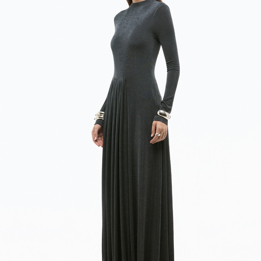 Nara High Neck Gathering Maxi Dress