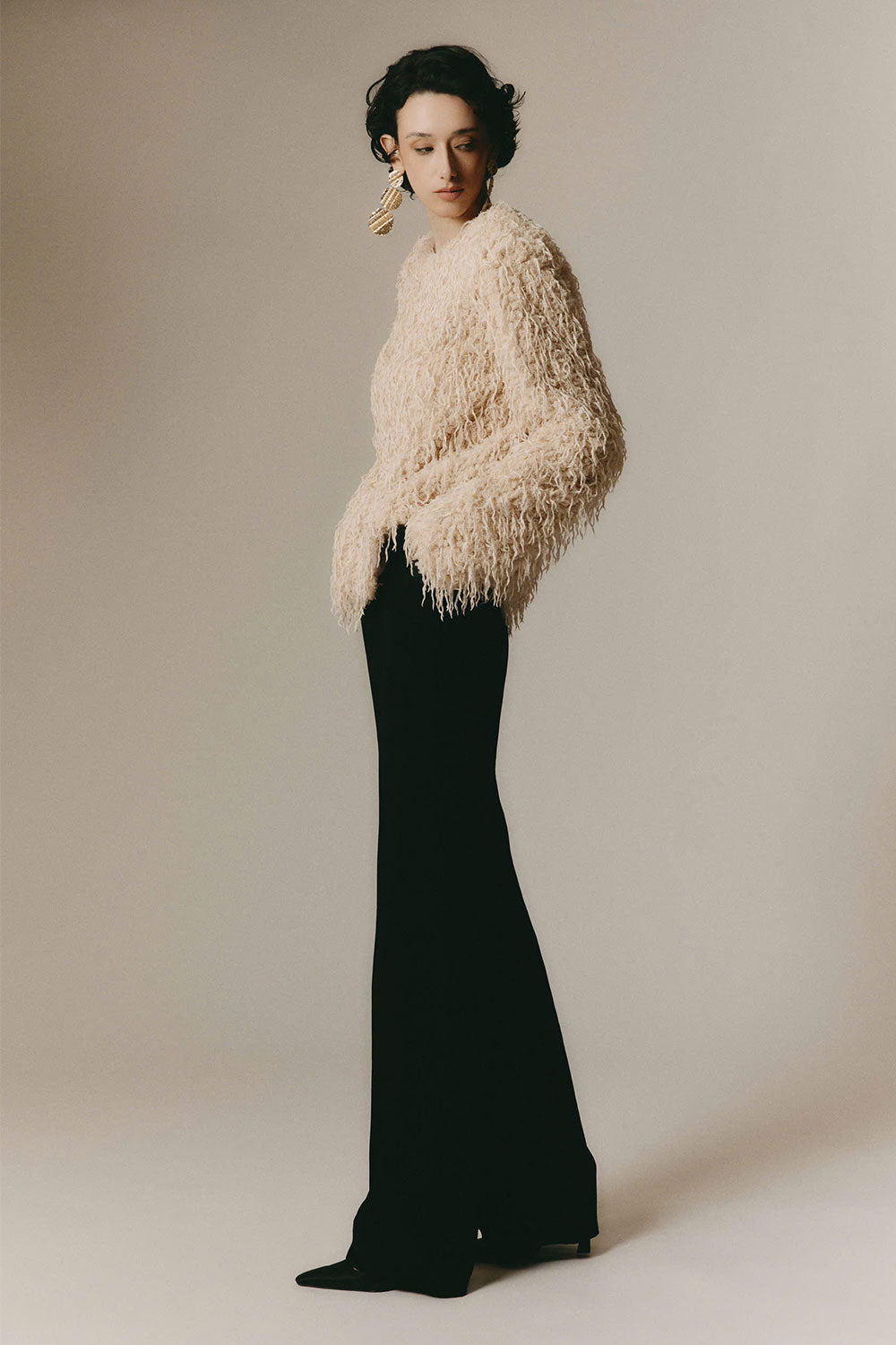 Chante Straight Round Neck Microfiber Top